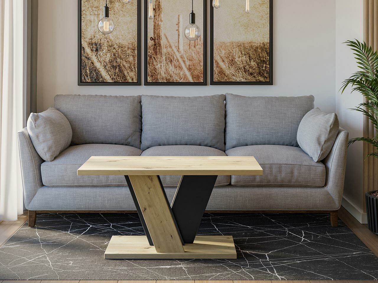 Sofabord Goodyear 128 (Artisan eg + Sort)
