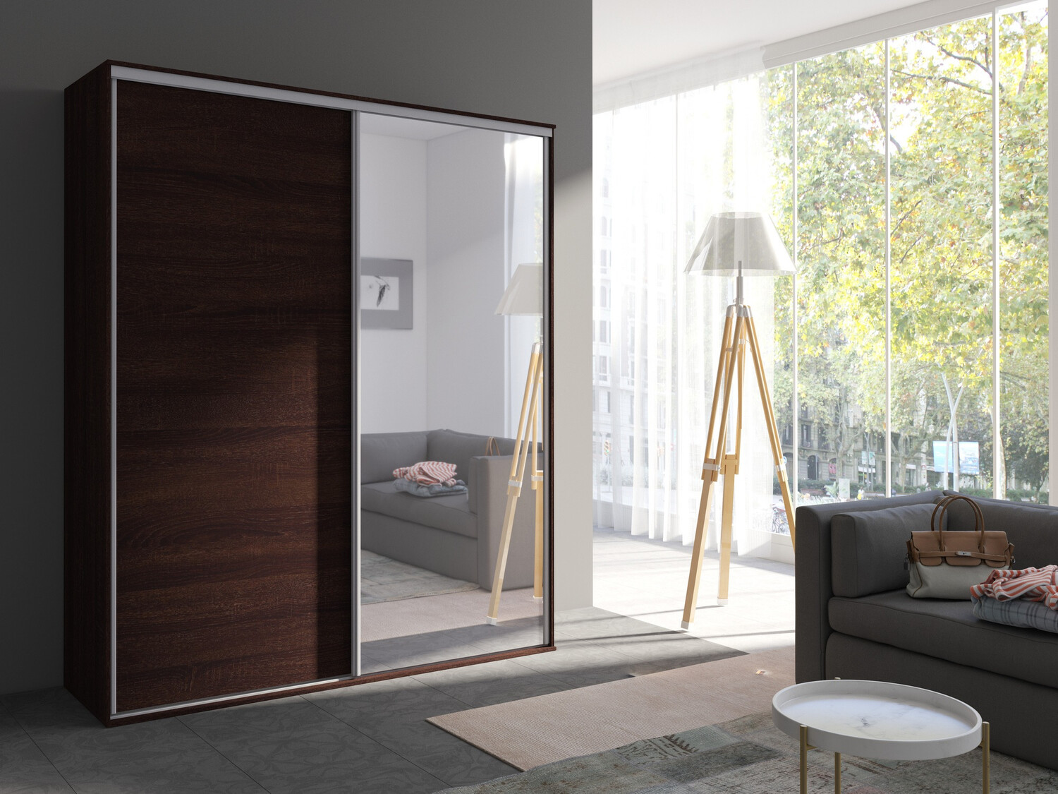 Garderobeskab Murrieta 180 (Mørk Sonoma eg)