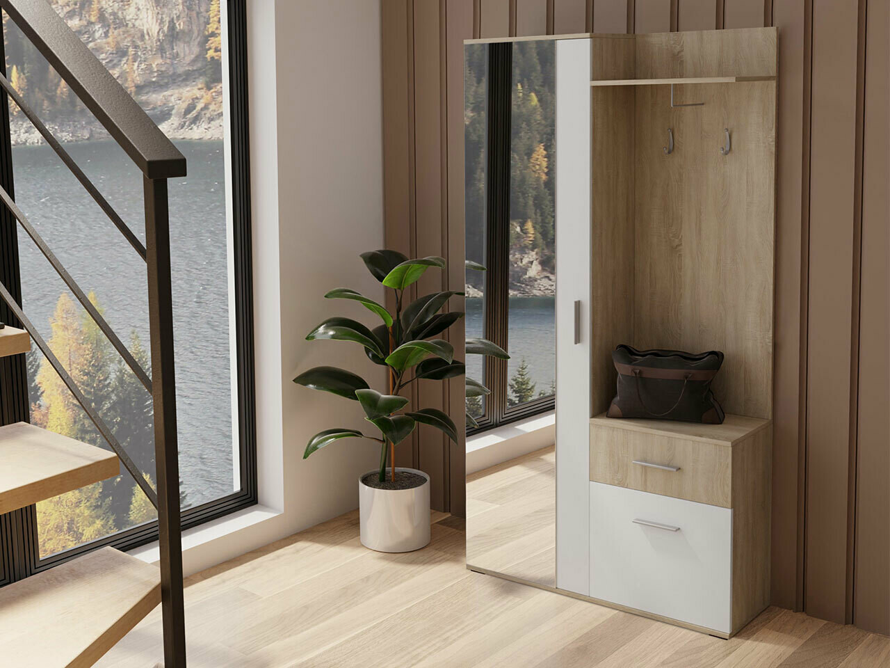 Entrésæt Pavo (Sonoma eg + Hvid)