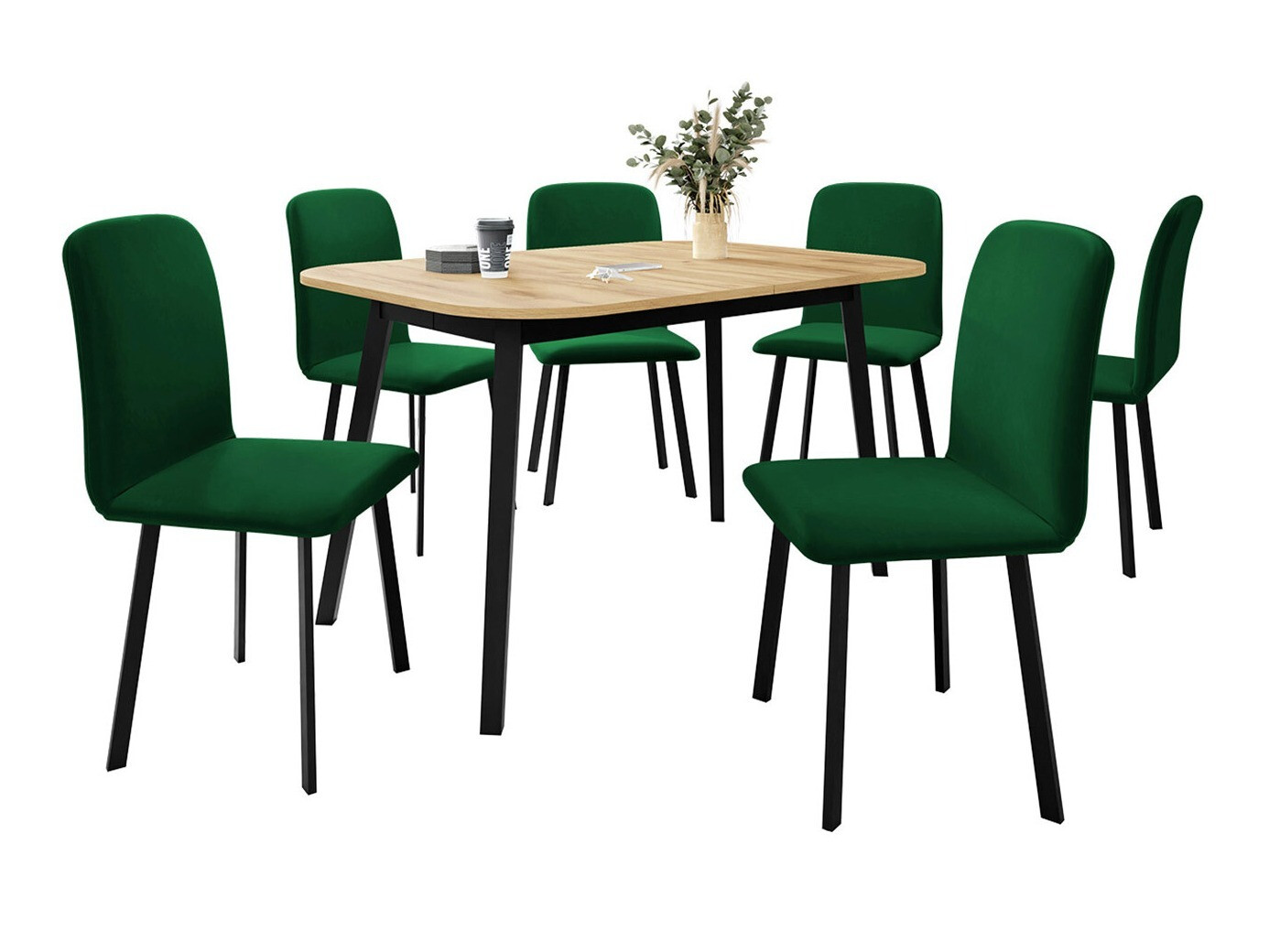 Spisestuesæt Edmond 117 (Craft gylden eg + Sort)