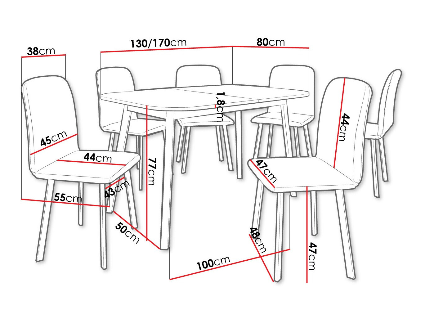 Spisestuesæt Edmond 117 (Craft gylden eg + Sort)
