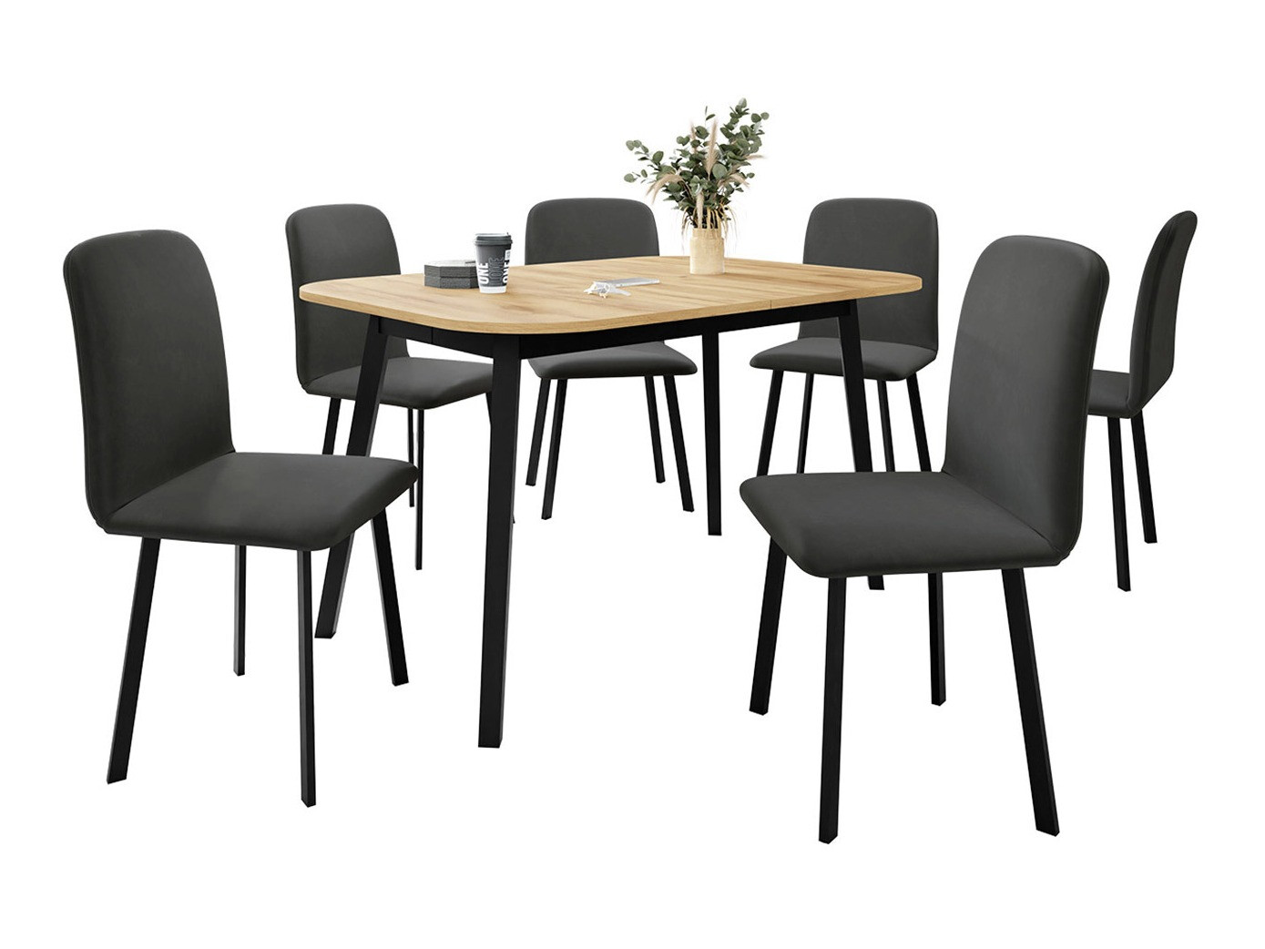 Spisestuesæt Edmond 117 (Craft gylden eg + Sort)