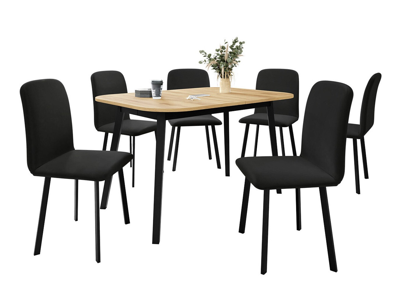 Spisestuesæt Edmond 117 (Craft gylden eg + Sort)