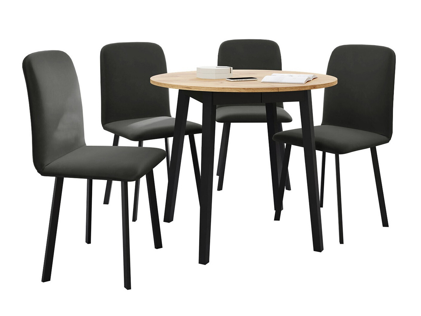 Spisestuesæt Edmond 119 (Craft gylden eg + Sort)