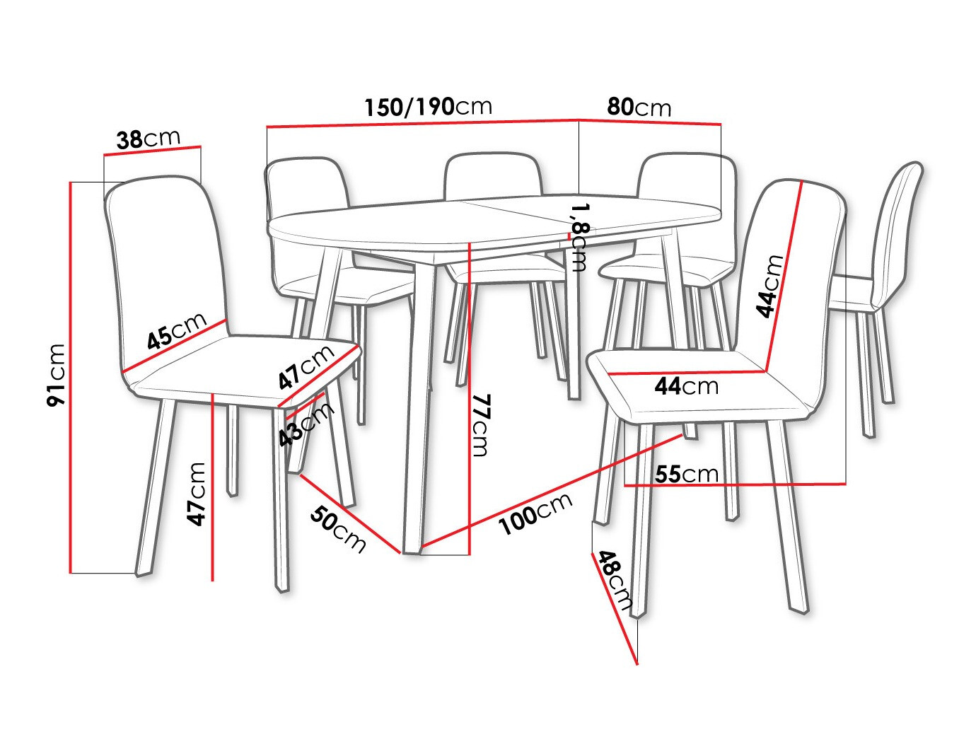 Spisestuesæt Edmond 121 (Craft gylden eg + Sort)