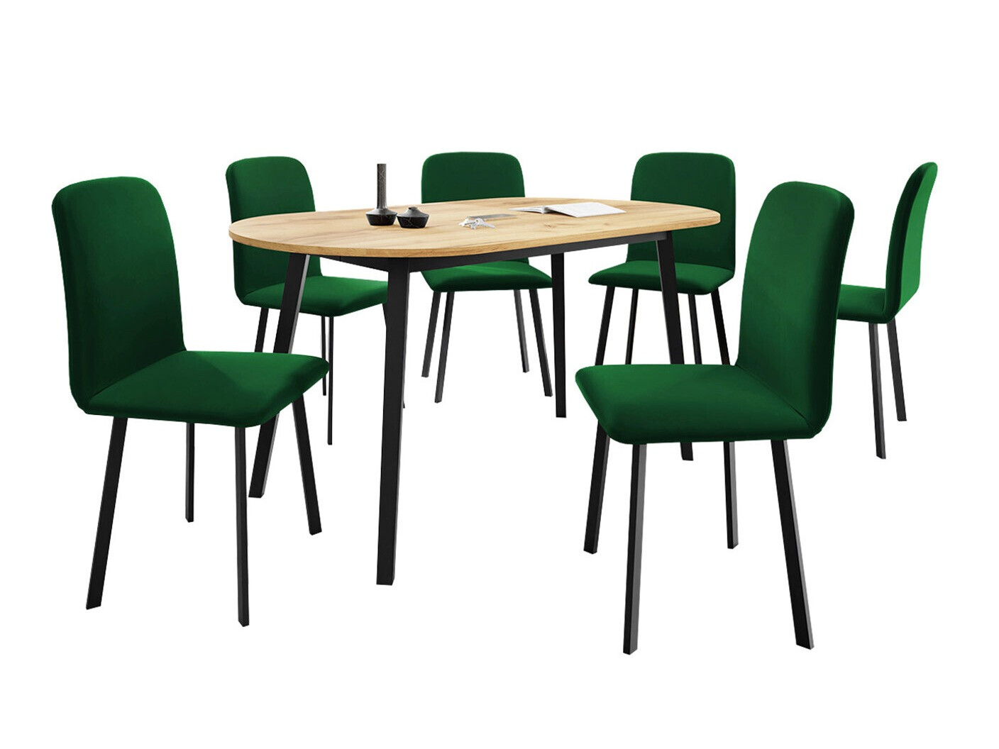 Spisestuesæt Edmond 121 (Craft gylden eg + Sort)