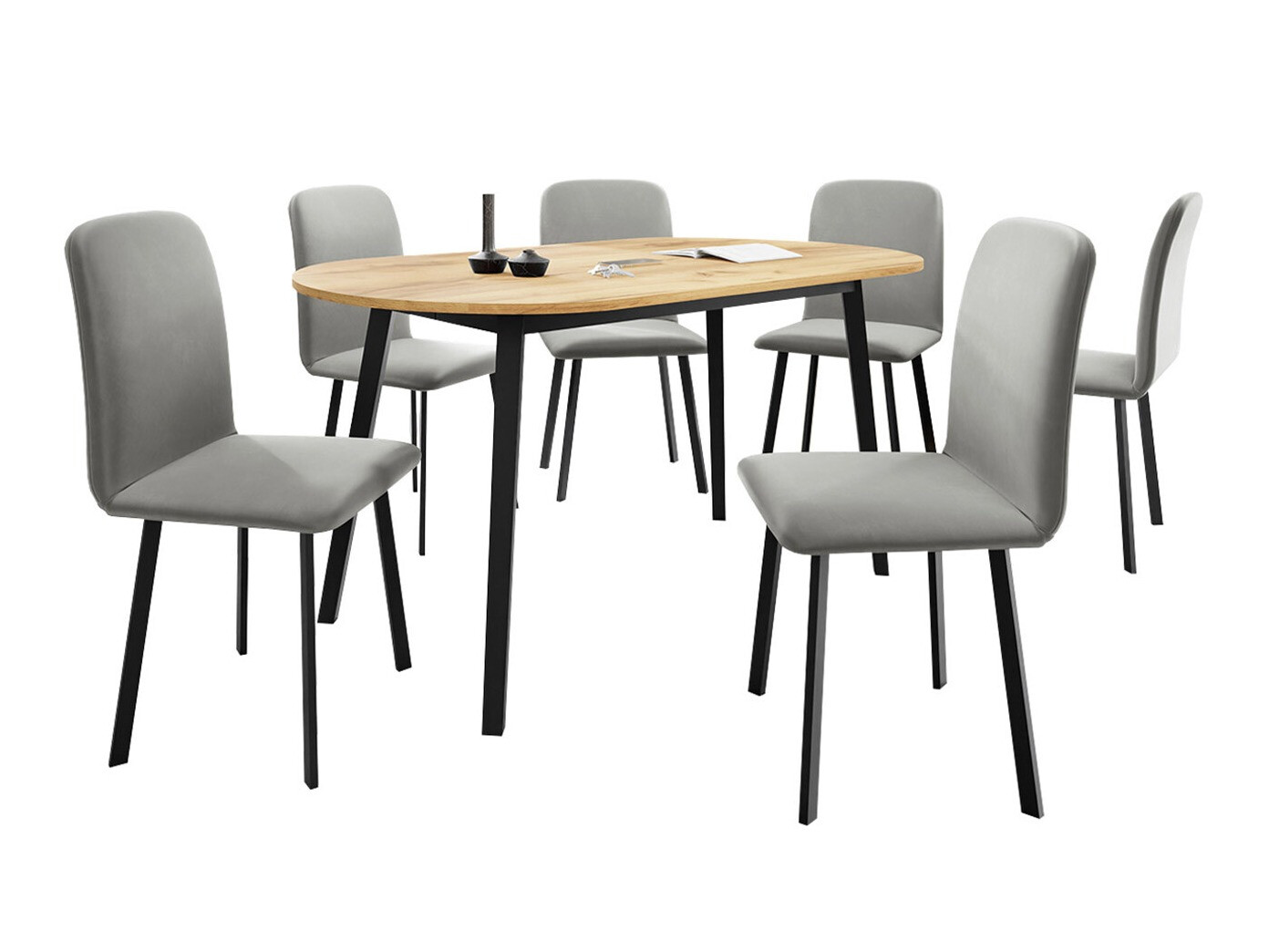 Spisestuesæt Edmond 121 (Craft gylden eg + Sort)