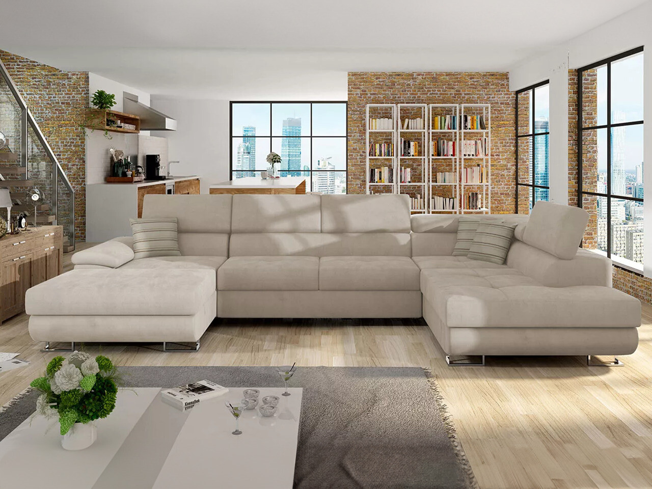 Hjørnesofa Comfivo Ruta IV (Uttario Velvet 2979 + Senegal 825)
