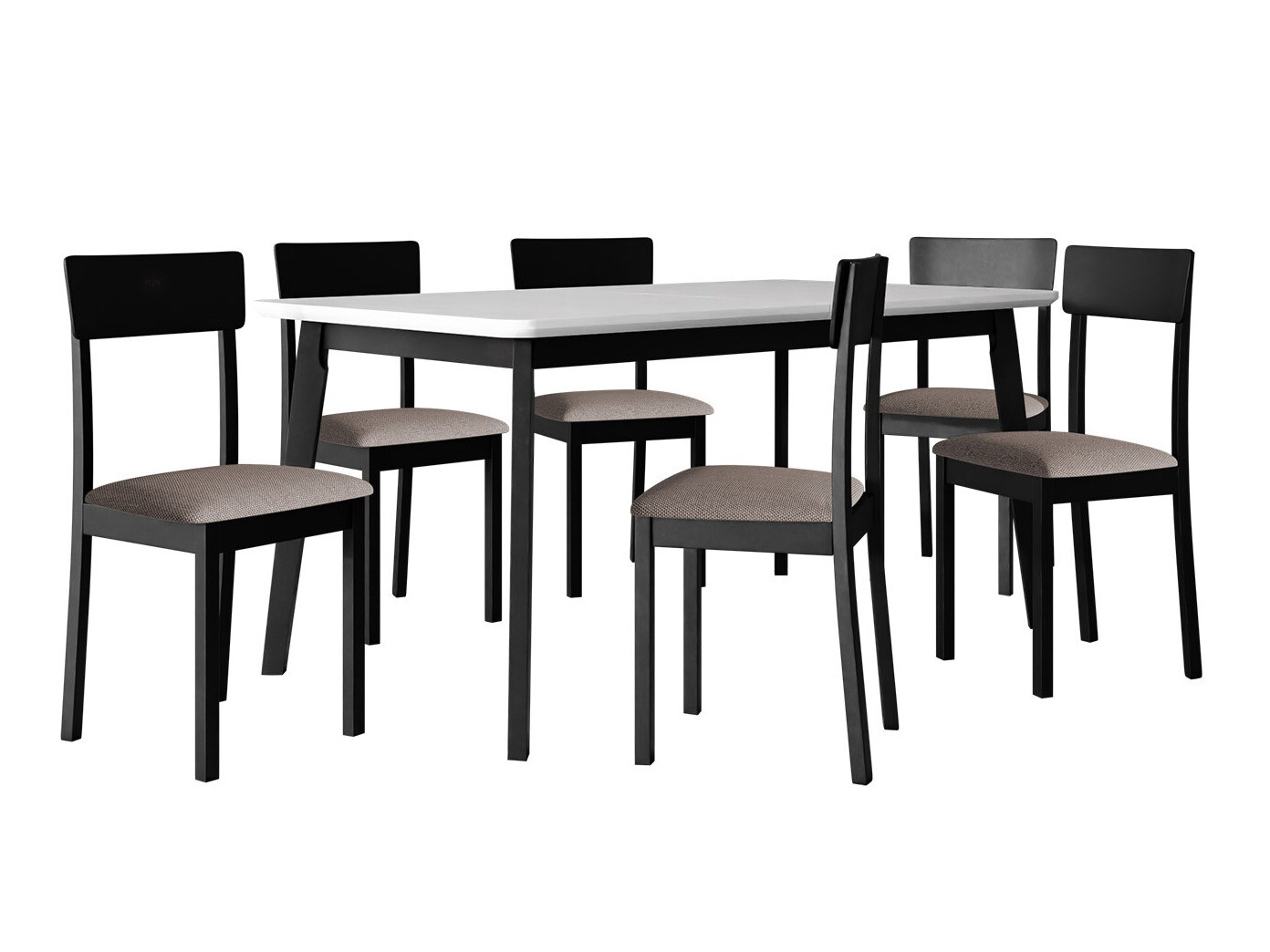 Spisestuesæt Victorville 350 (Hvid + Sort)