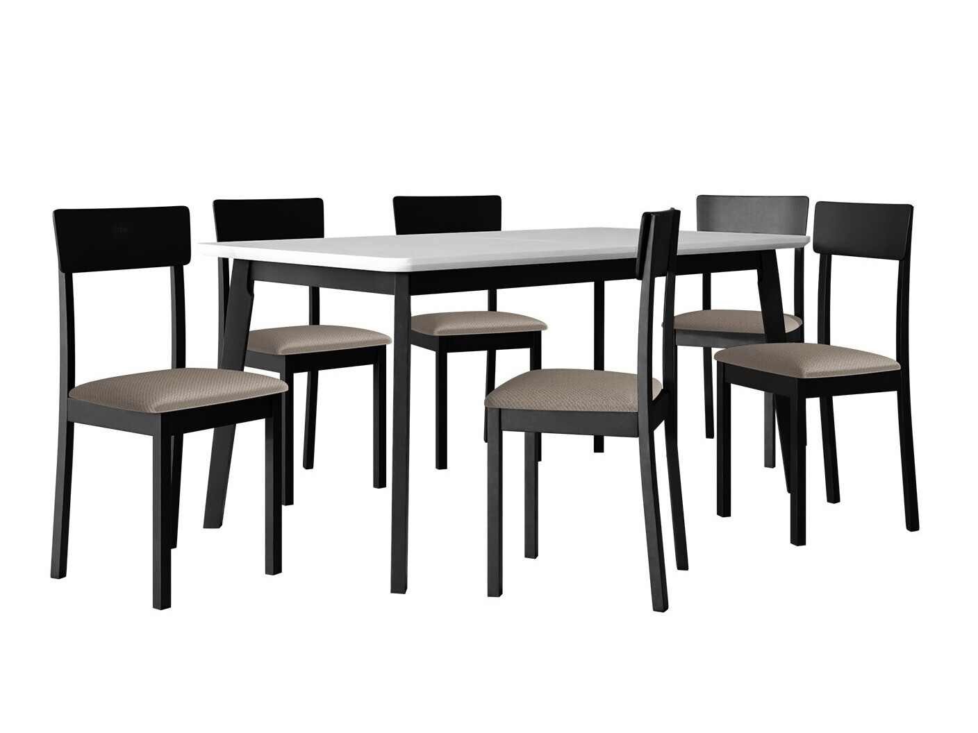 Spisestuesæt Victorville 350 (Hvid + Sort)