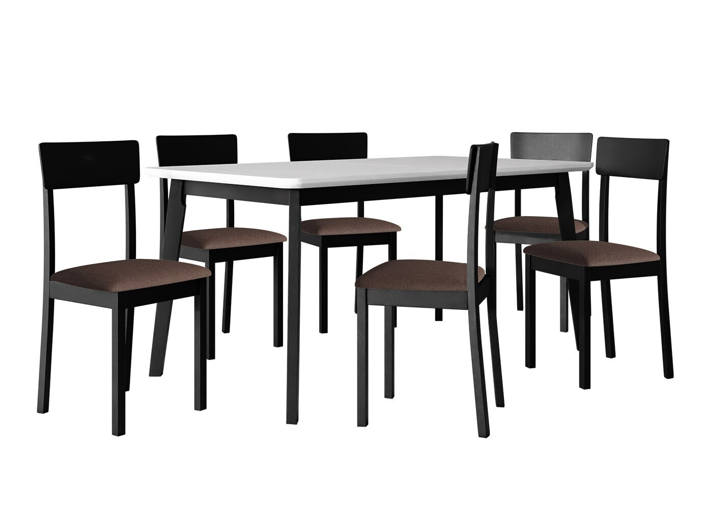 Spisestuesæt Victorville 350 (Hvid + Sort)