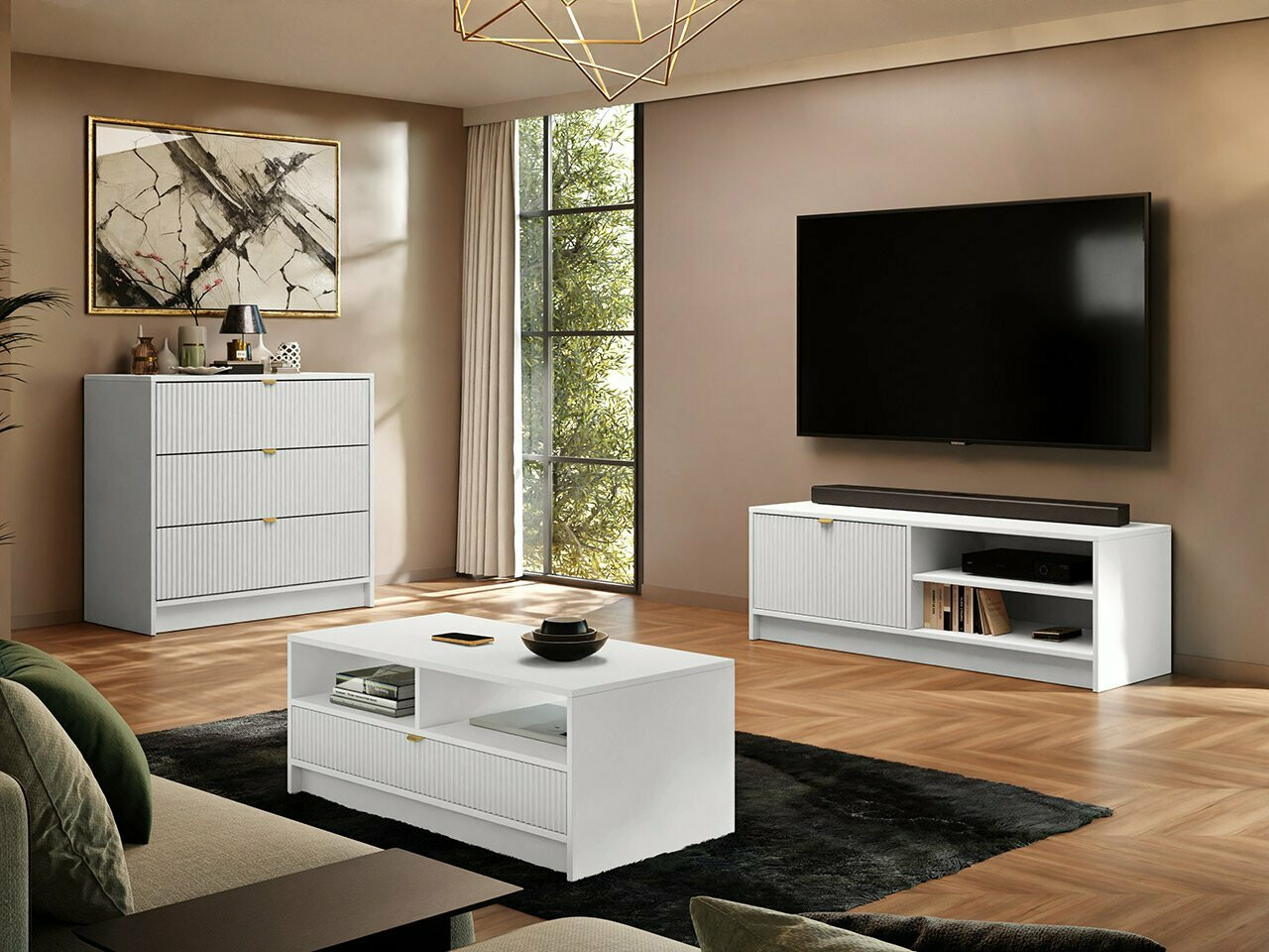 Kommode Comfivo Papilio I (Hvid)