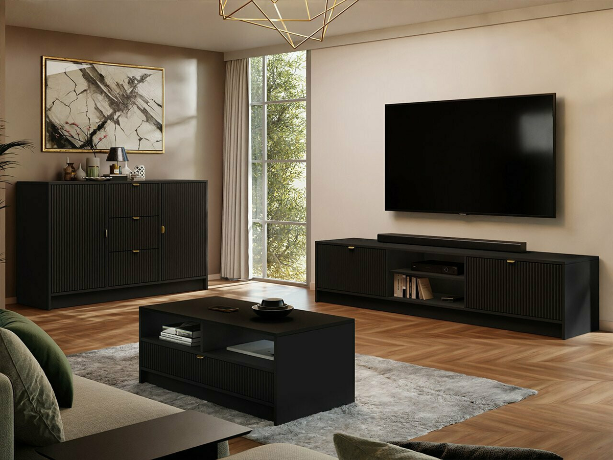 TV-bord Comfivo Larmire 104 (Sort)