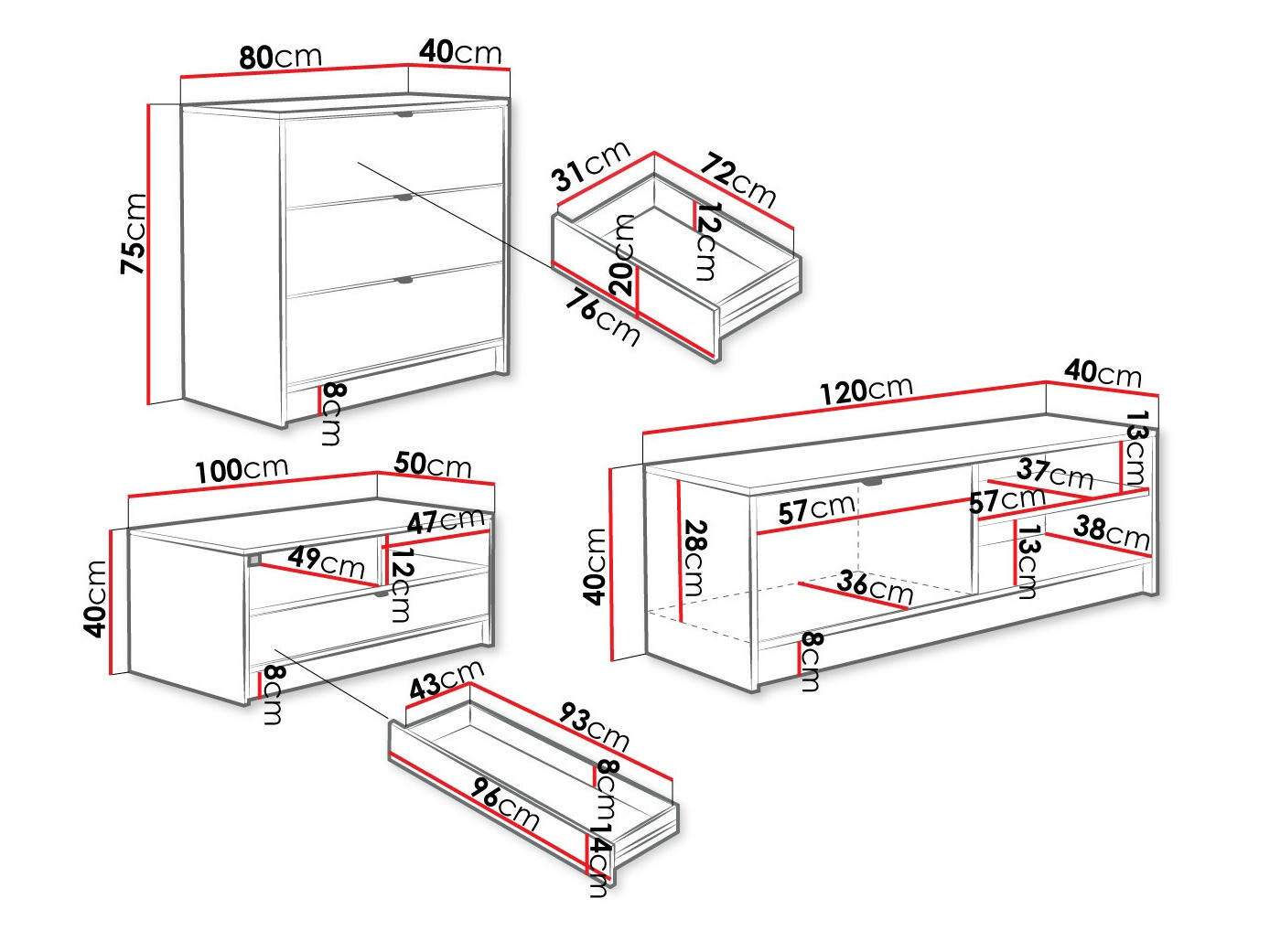 Stuemøbelsæt Comfivo Larmire 108 (Hvid)