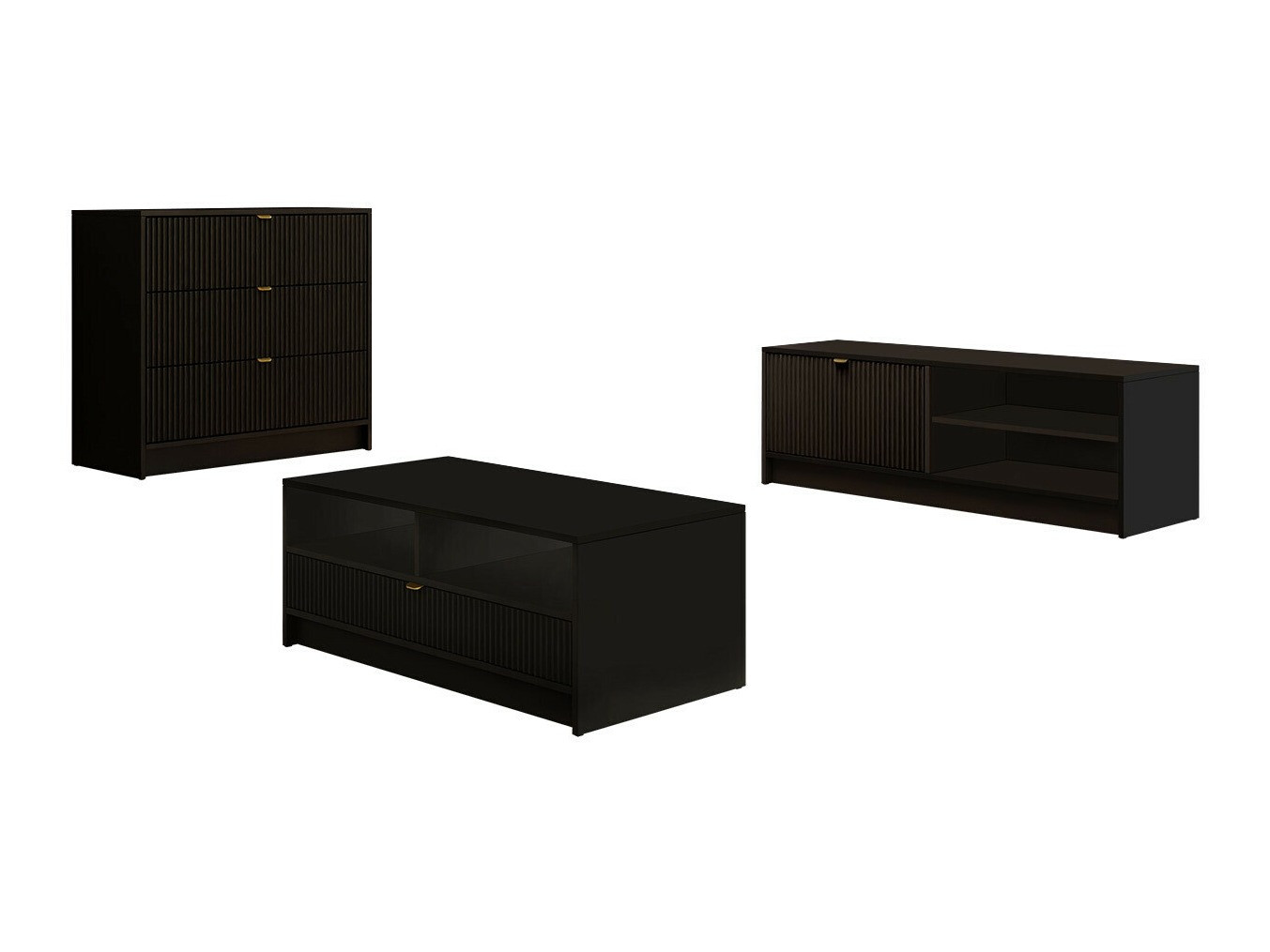 Stuemøblersæt Comfivo Larmire 108 (Sort)