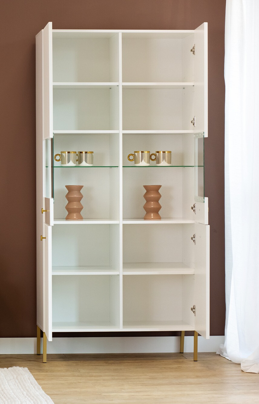 Reol Etliva 108 (Hvid + Gylden)