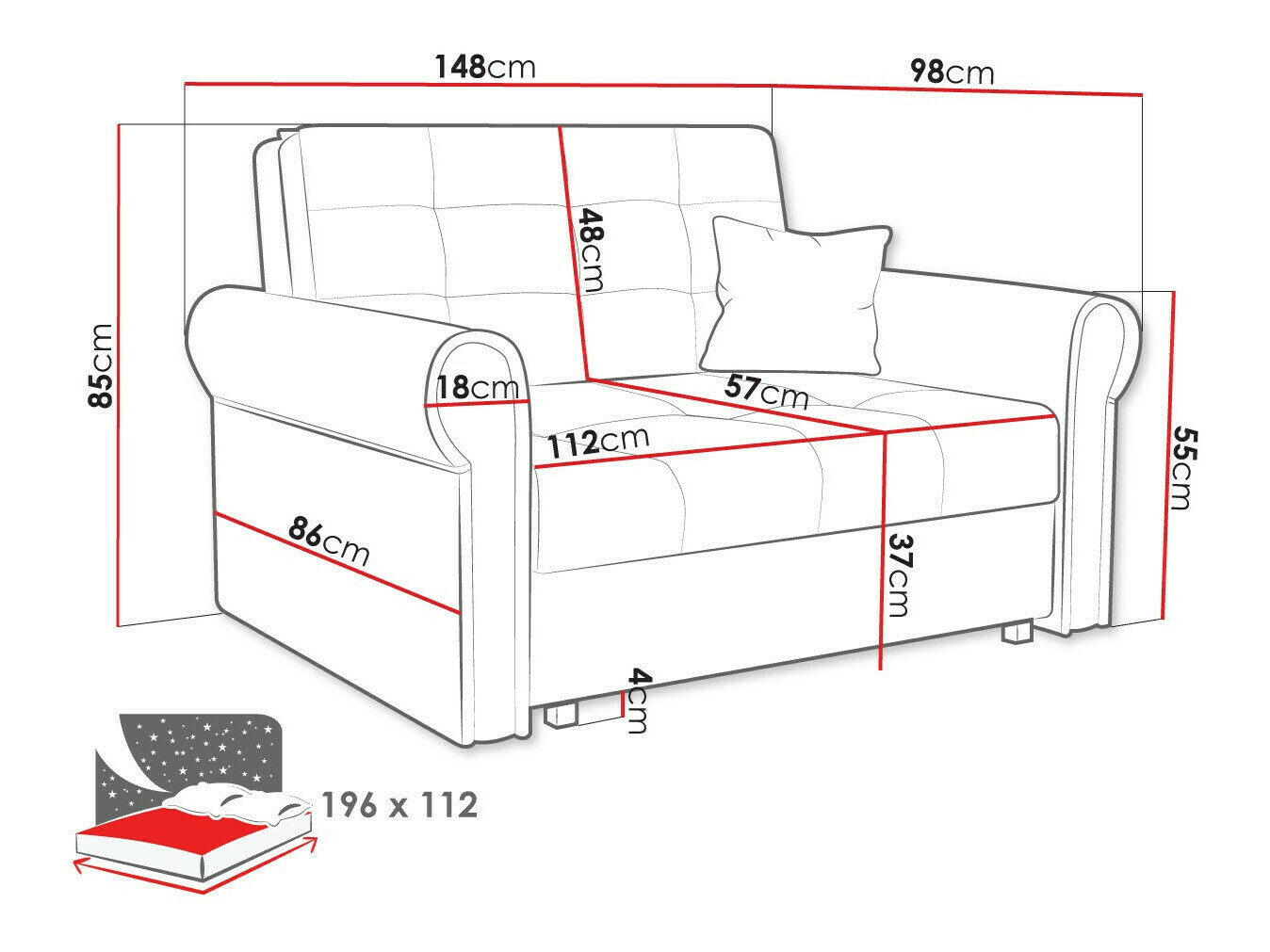 Sovesofa Aquala II (Mono 232)