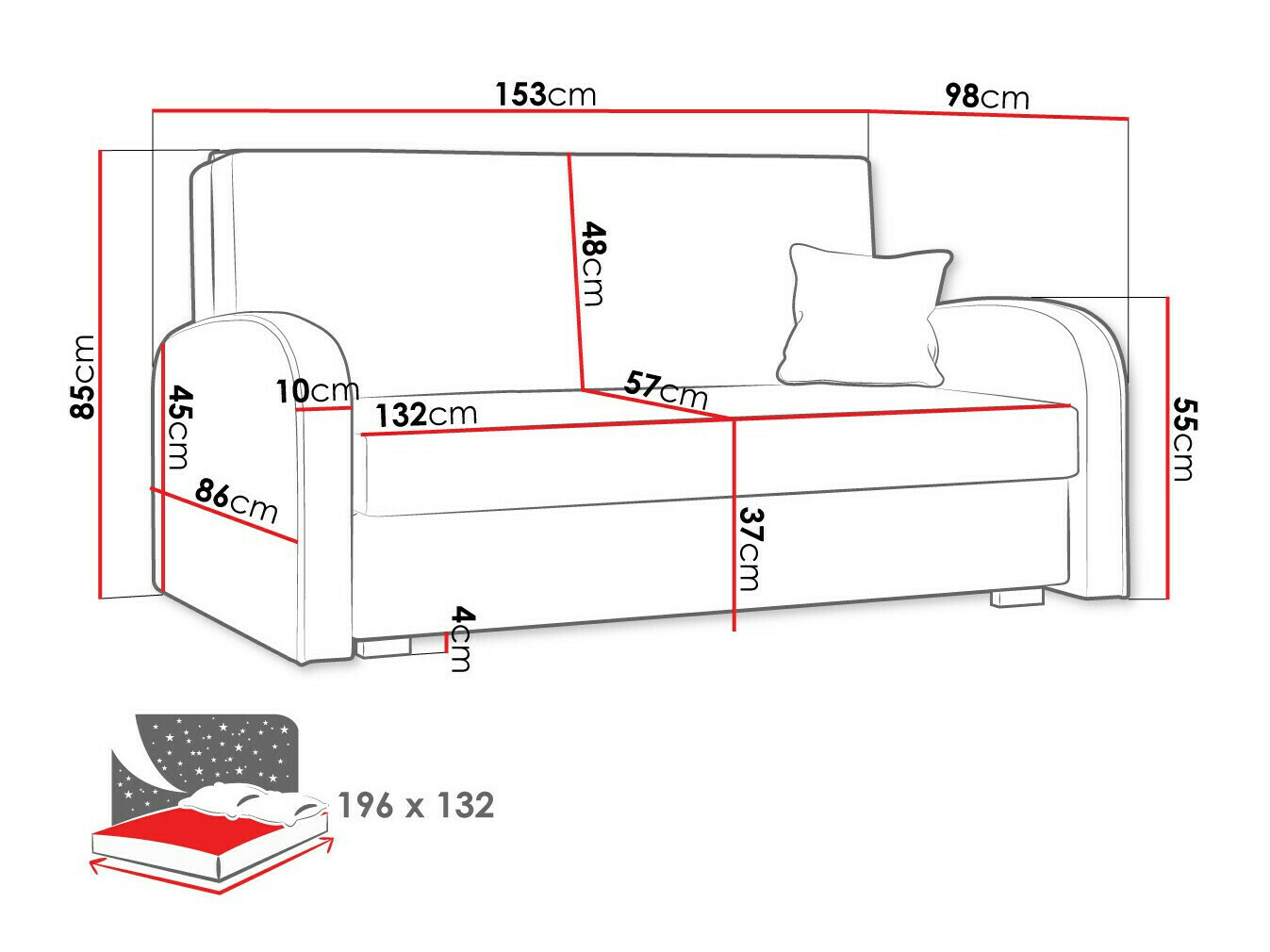 Sovesofa Galona III (Mono 244 + Sorriso 4)