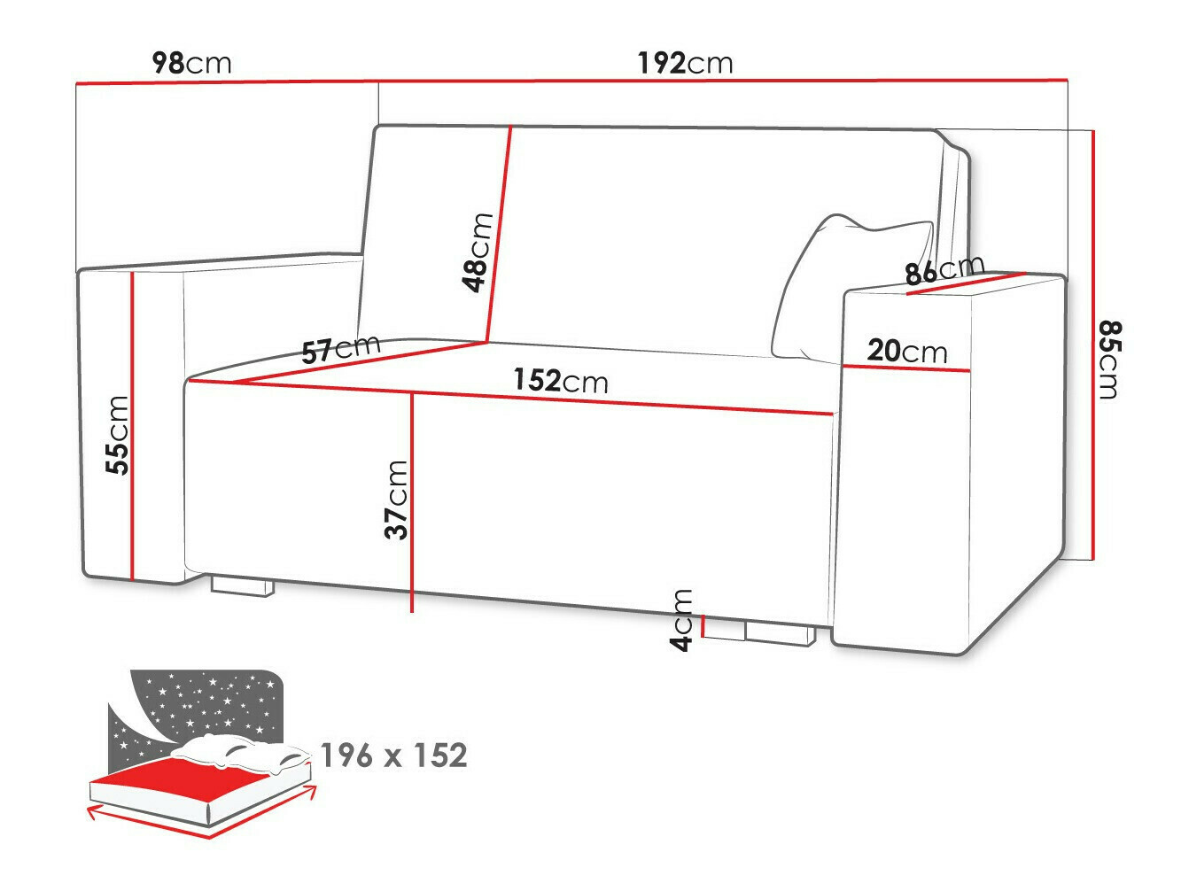 Sovesofa Serora IV (Neve 34)
