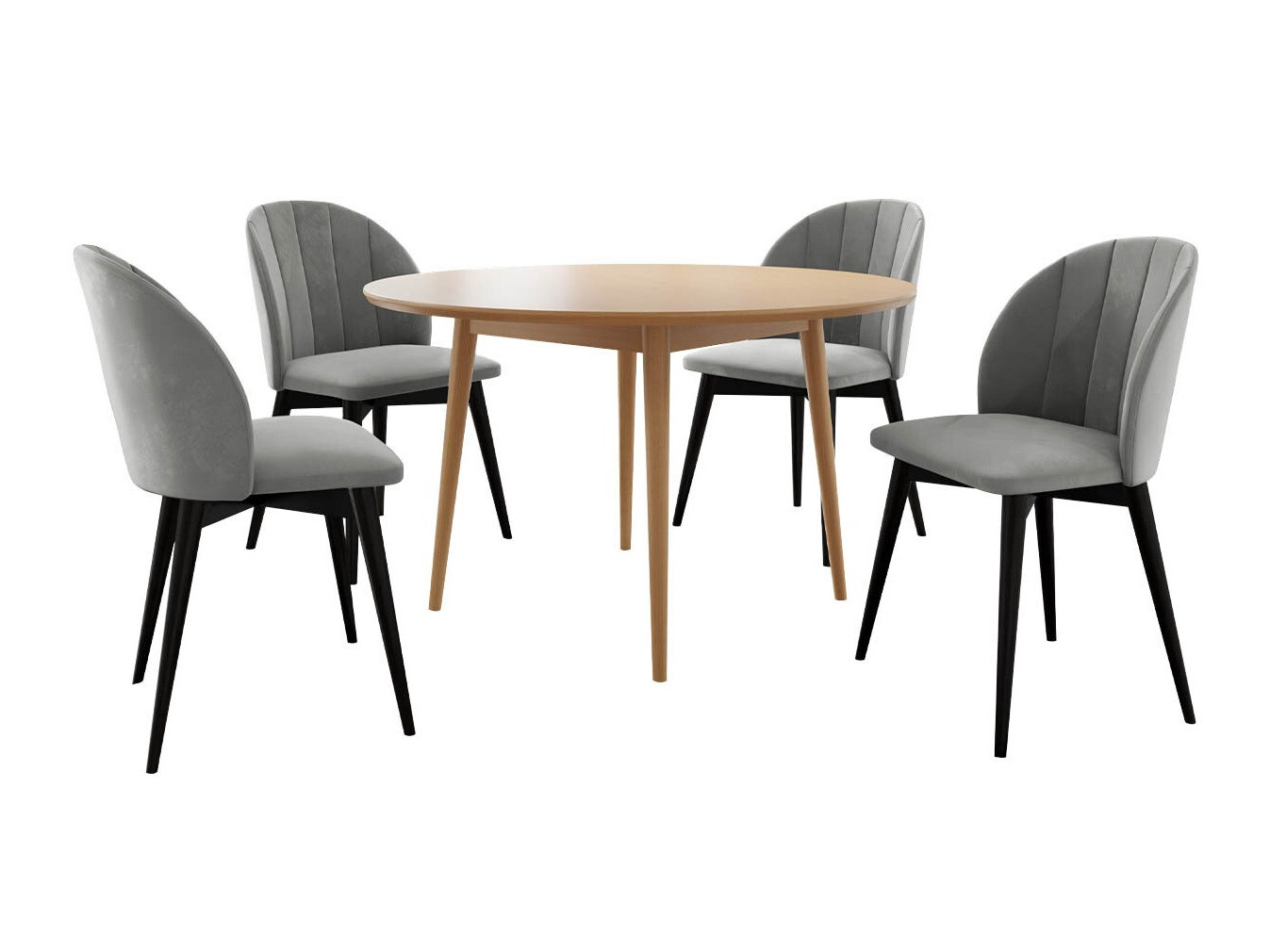 Spisestuesæt Racine 127 (Sort + Magic Velvet 2217)