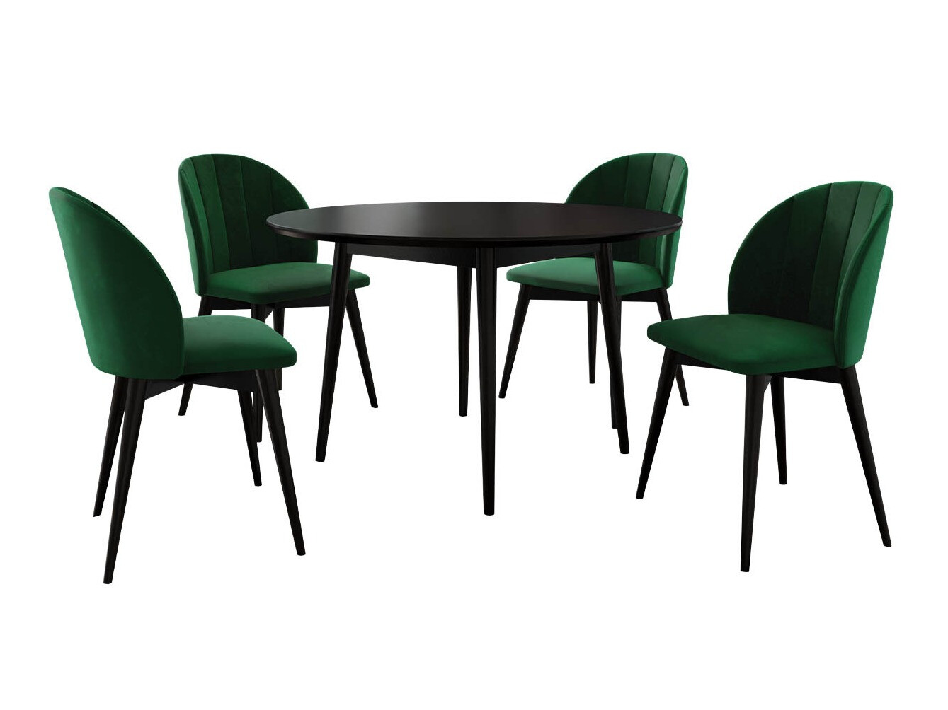 Spisestuesæt Racine 127 (Sort + Magic Velvet 2225)