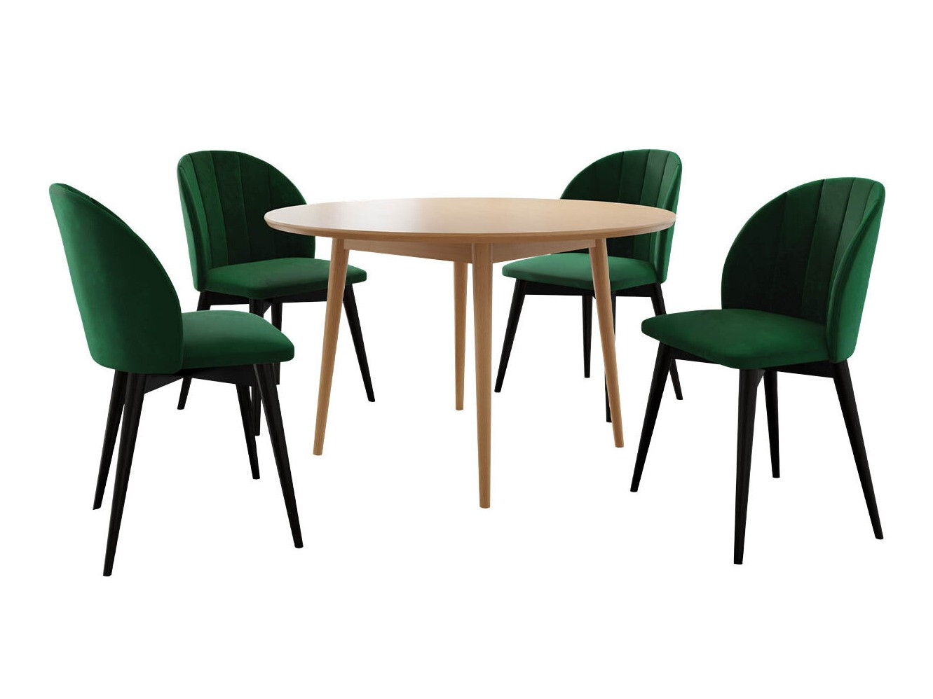 Spisestuesæt Racine 127 (Sort + Magic Velvet 2225)