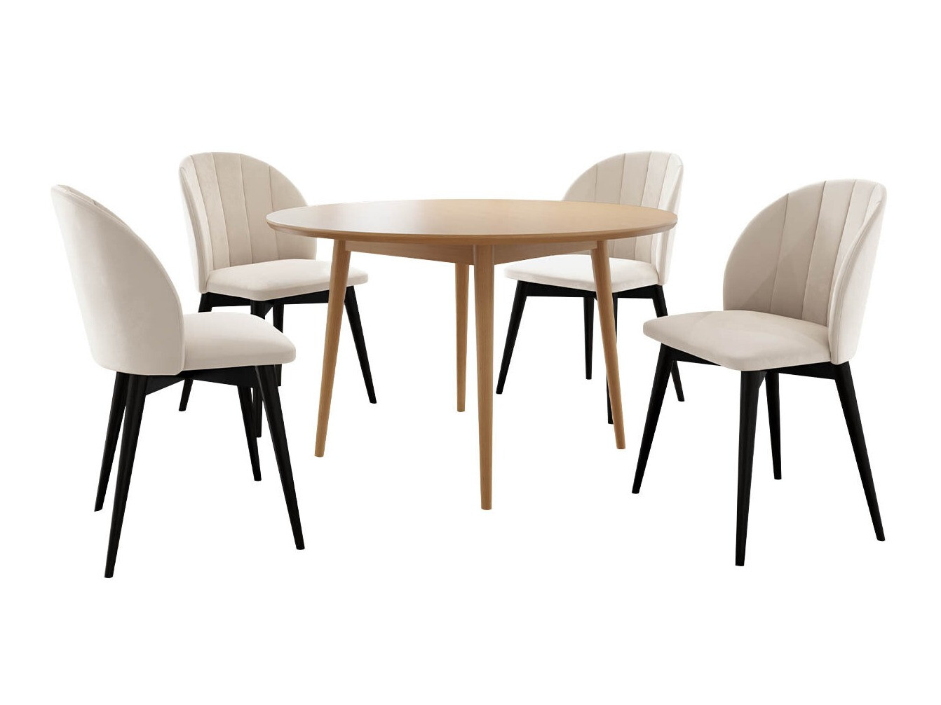 Spisestuesæt Racine 127 (Sort + Magic Velvet 2250)