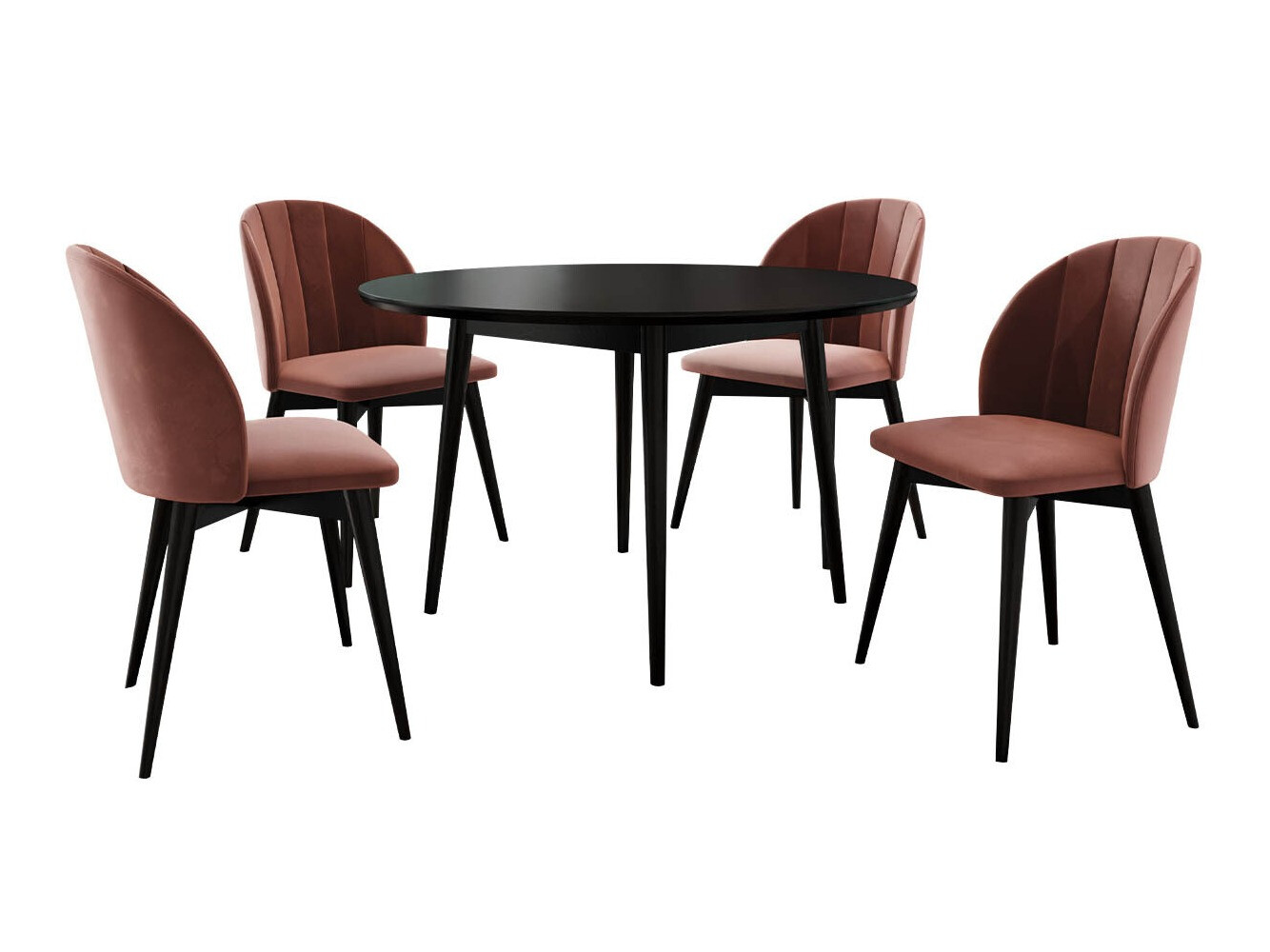 Spisestuesæt Racine 127 (Sort + Magic Velvet 2258)