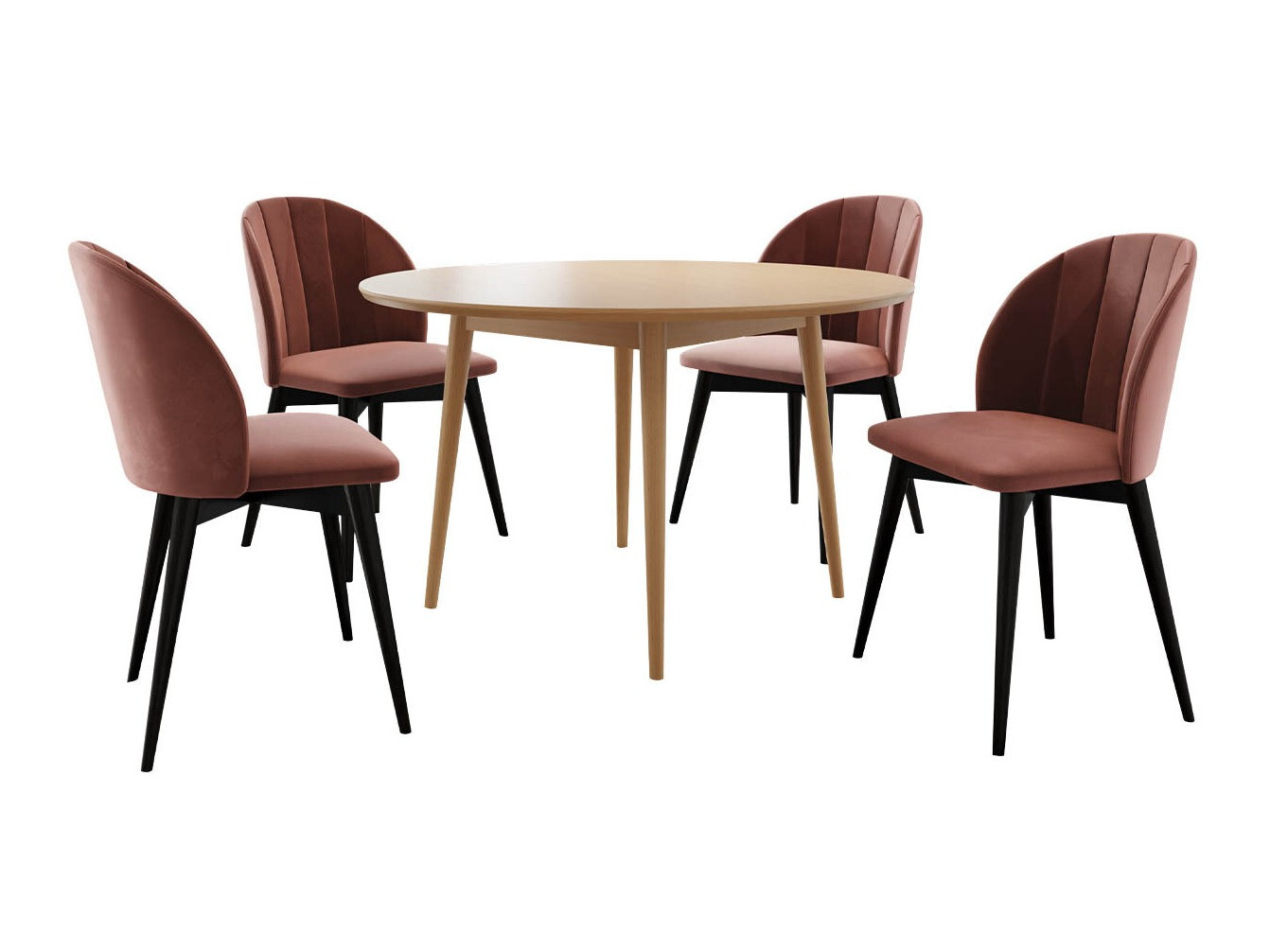 Spisestuesæt Racine 127 (Sort + Magic Velvet 2258)