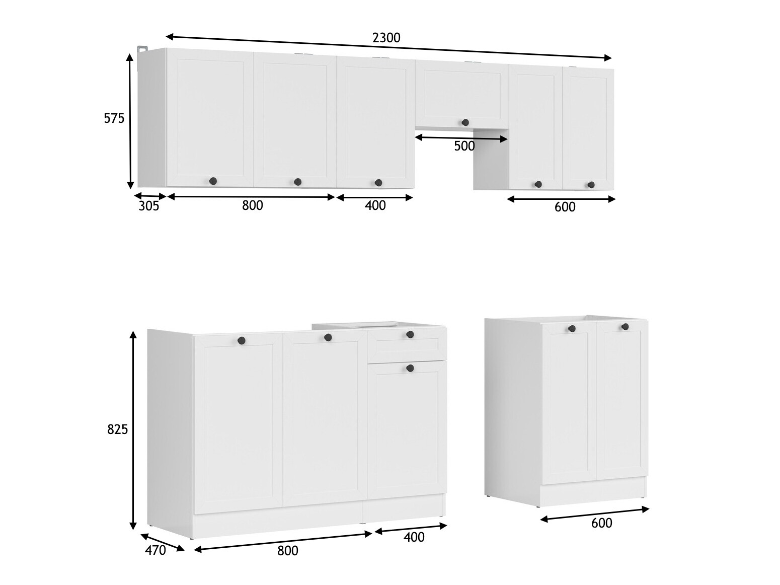 Modulkøkkensæt Classic White 120