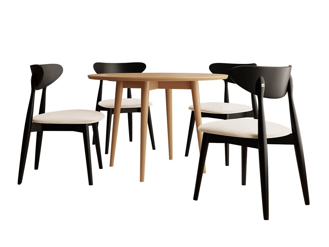 Spisestuesæt Racine 124 (Sort)