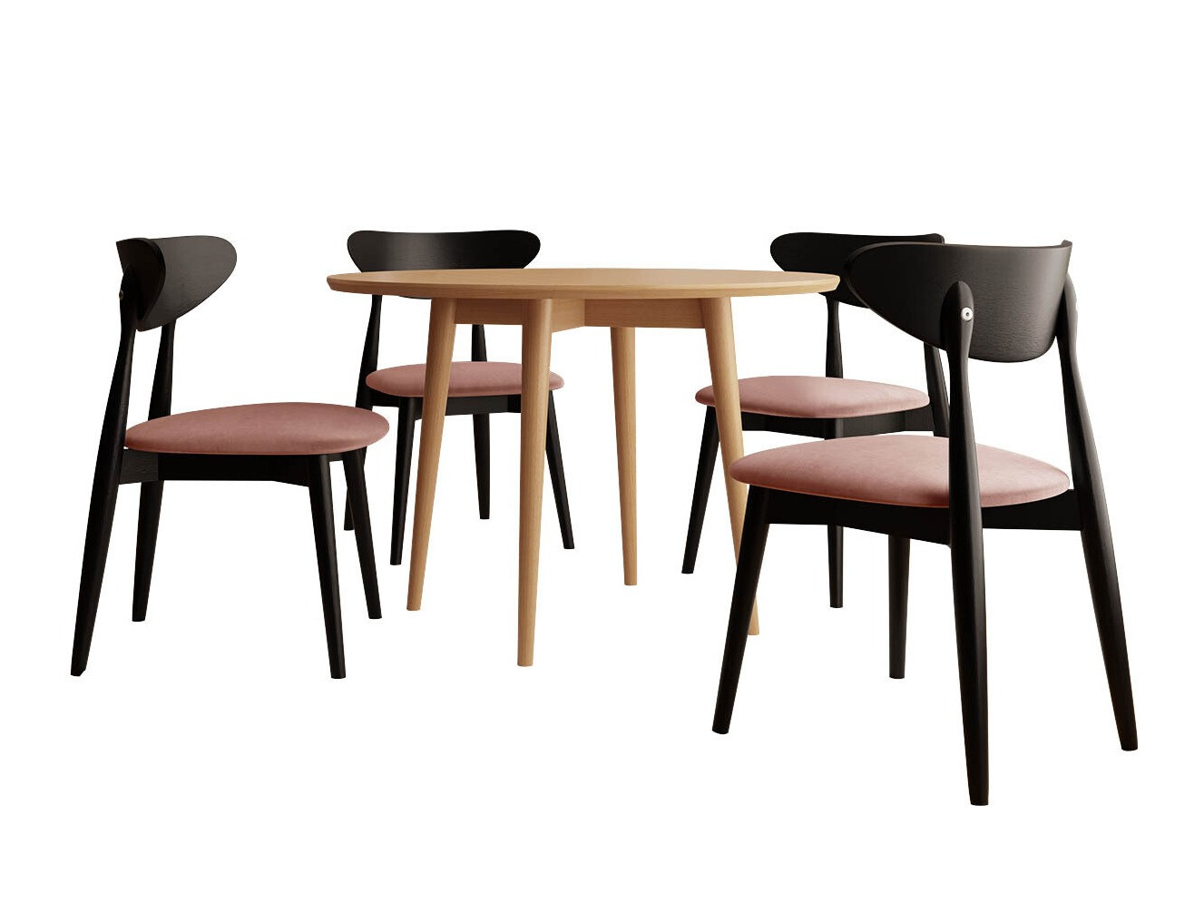 Spisestuesæt Racine 124 (Sort)