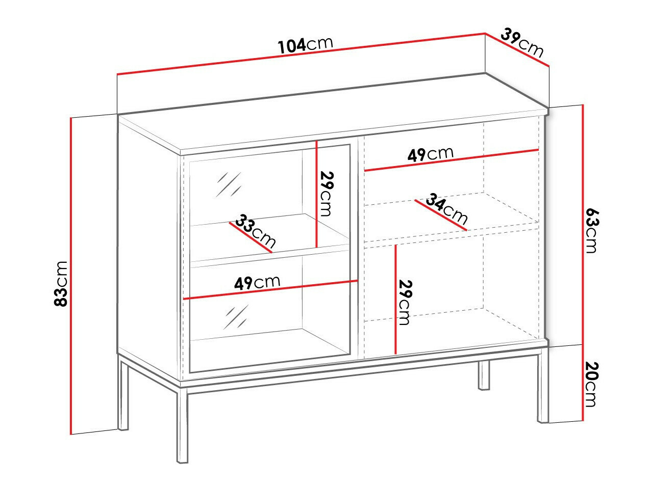 Skænk Manal (Sort + Wotan eg)