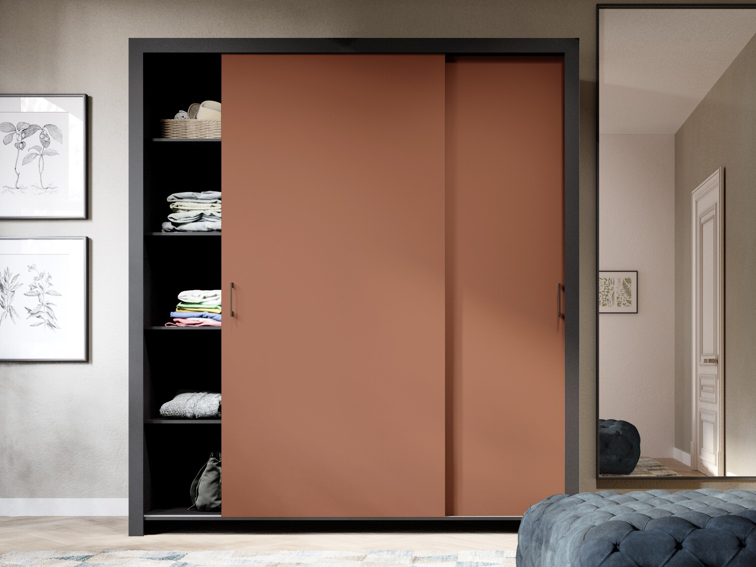 Garderobeskab Murrieta 192 (Sort + Brun)