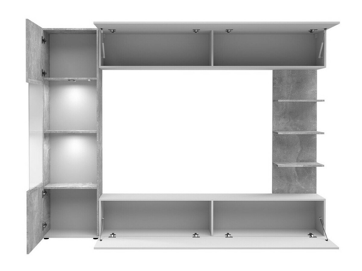 Stuemøbelsæt Comfivo 210 (Hvid + Beton)