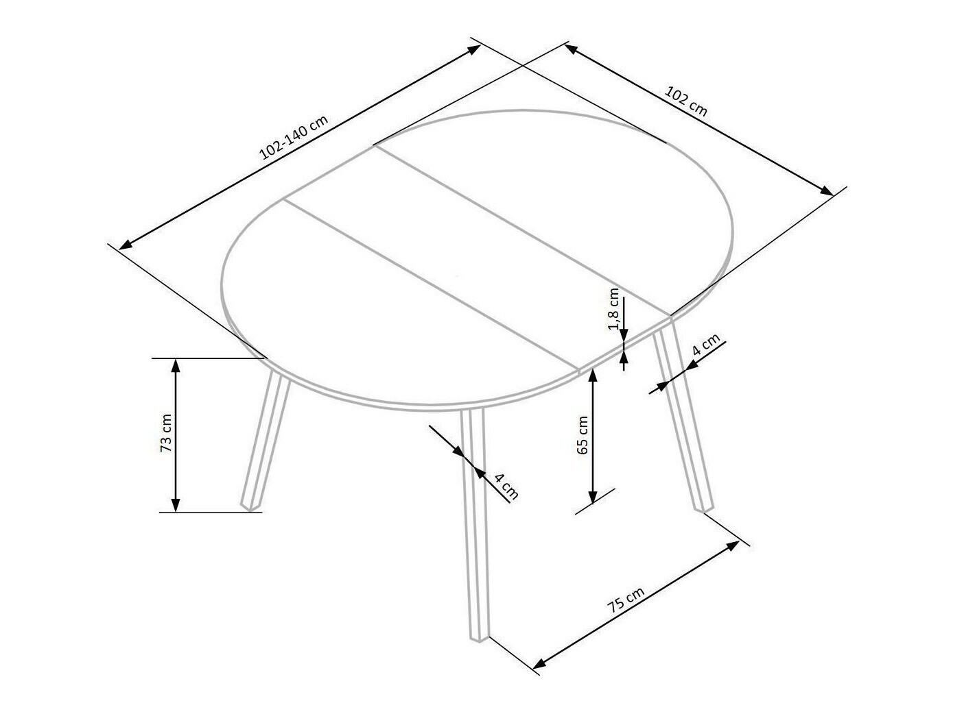 Bord Houston 981 (Artisan eg + Sort)