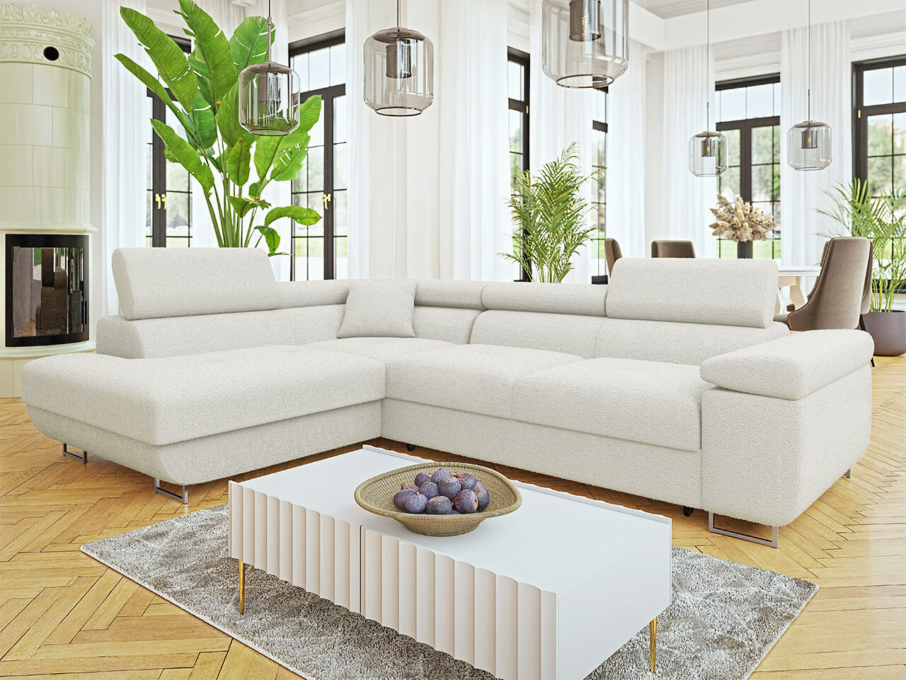 Hjørnesofa Comfivo Vinetum I (Boucle Baloo 2073)