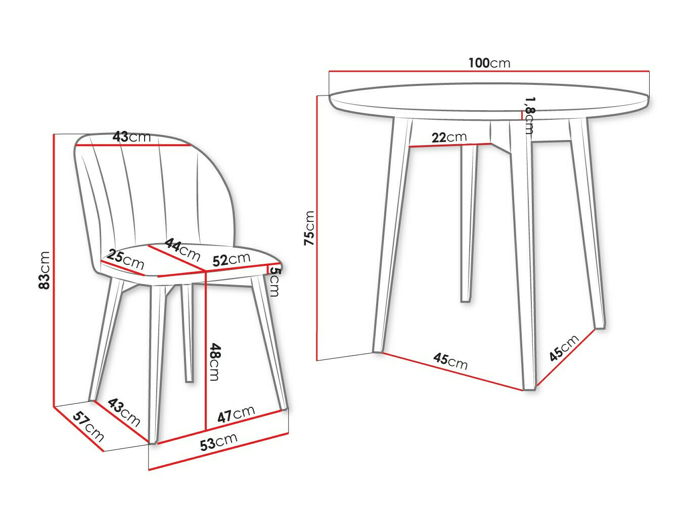 Spisestuesæt Racine 127 (Sort + Magic Velvet 2217)