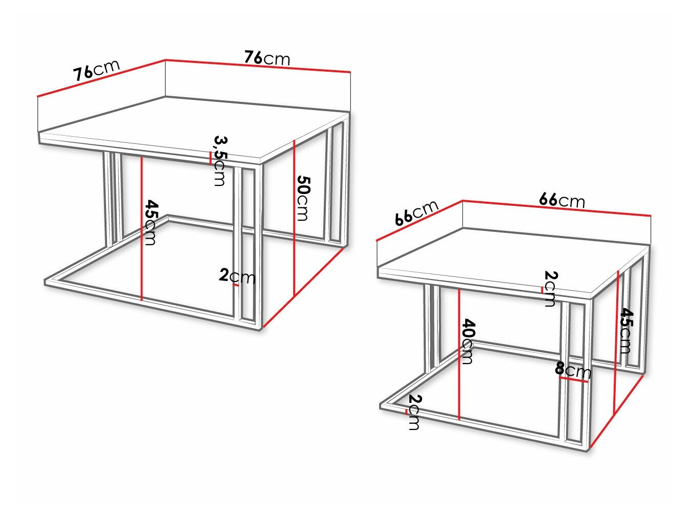 Sofabordssæt Oswego 110 (Brun + Sort)