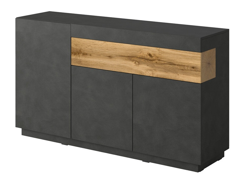 Kommode Livlore 105 (Matera grå + Wotan eg)