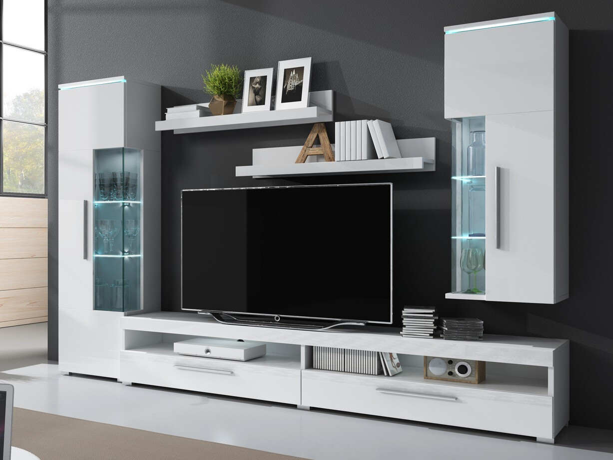 Stuemøbelsæt Torvire 108 (Hvid + Glansfuld hvid)