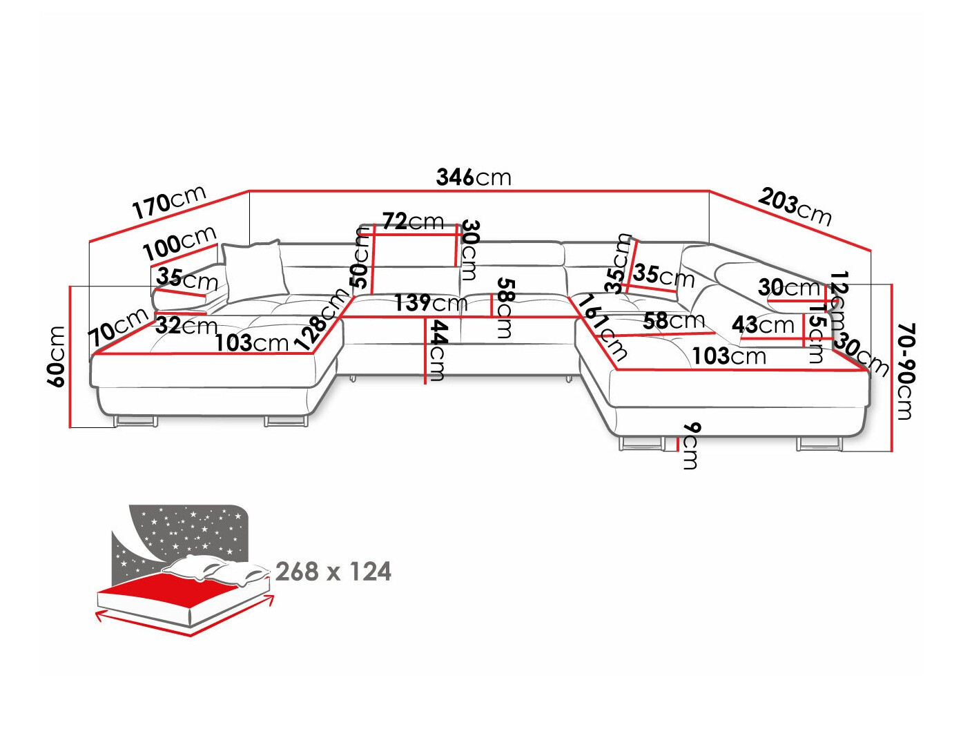 Hjørnesofa Comfivo Eliferu 103 (Manila 02)