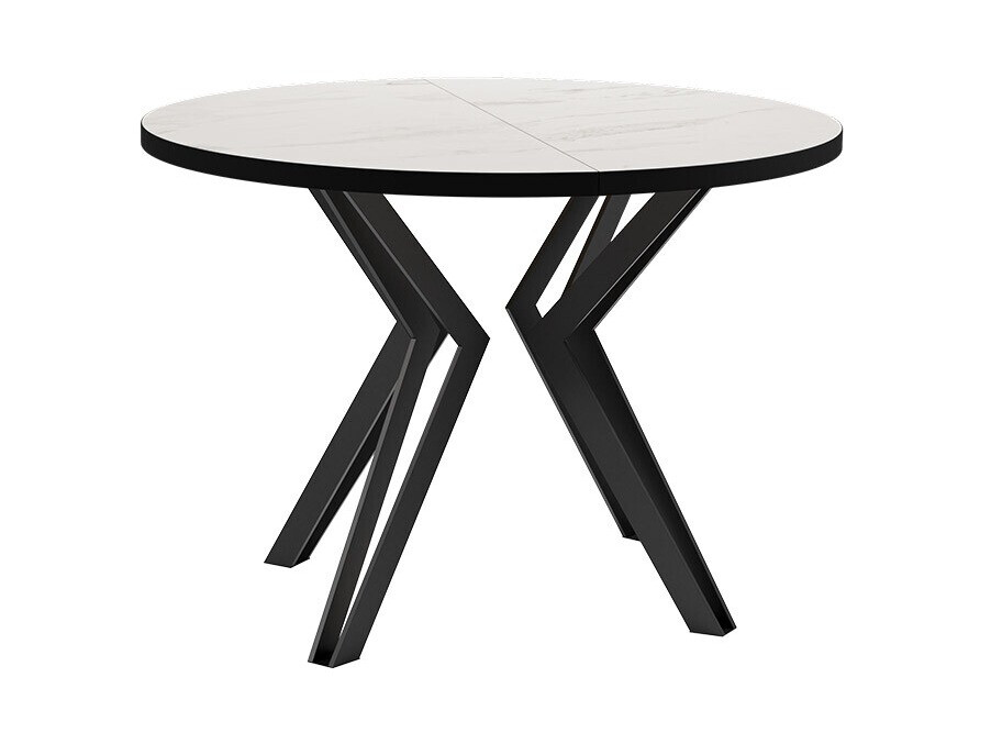 Bord Oswego 111 (Hvid marmor + Sort)