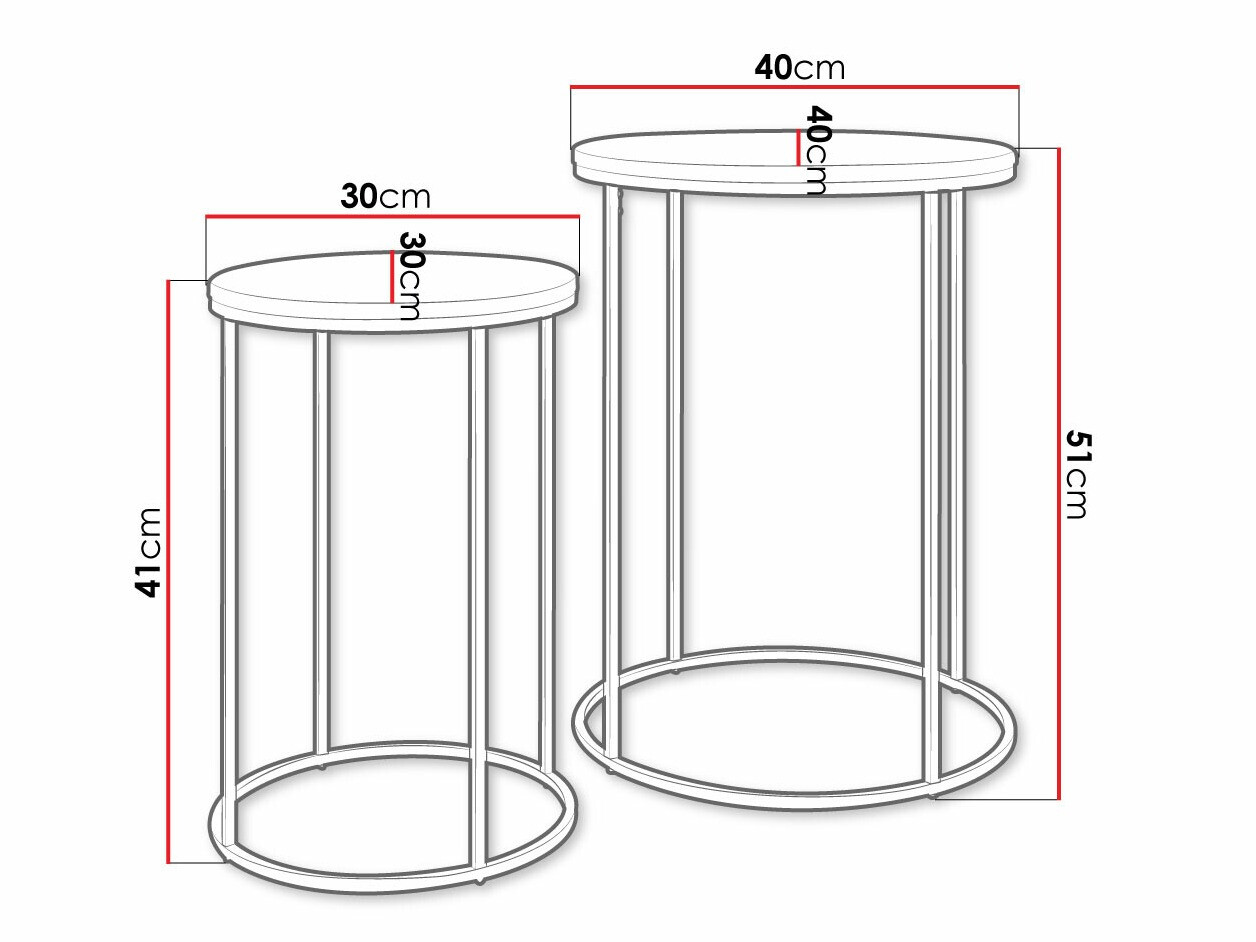 Sofabord-sæt Richardson 120 (Sort marmor + Sort)