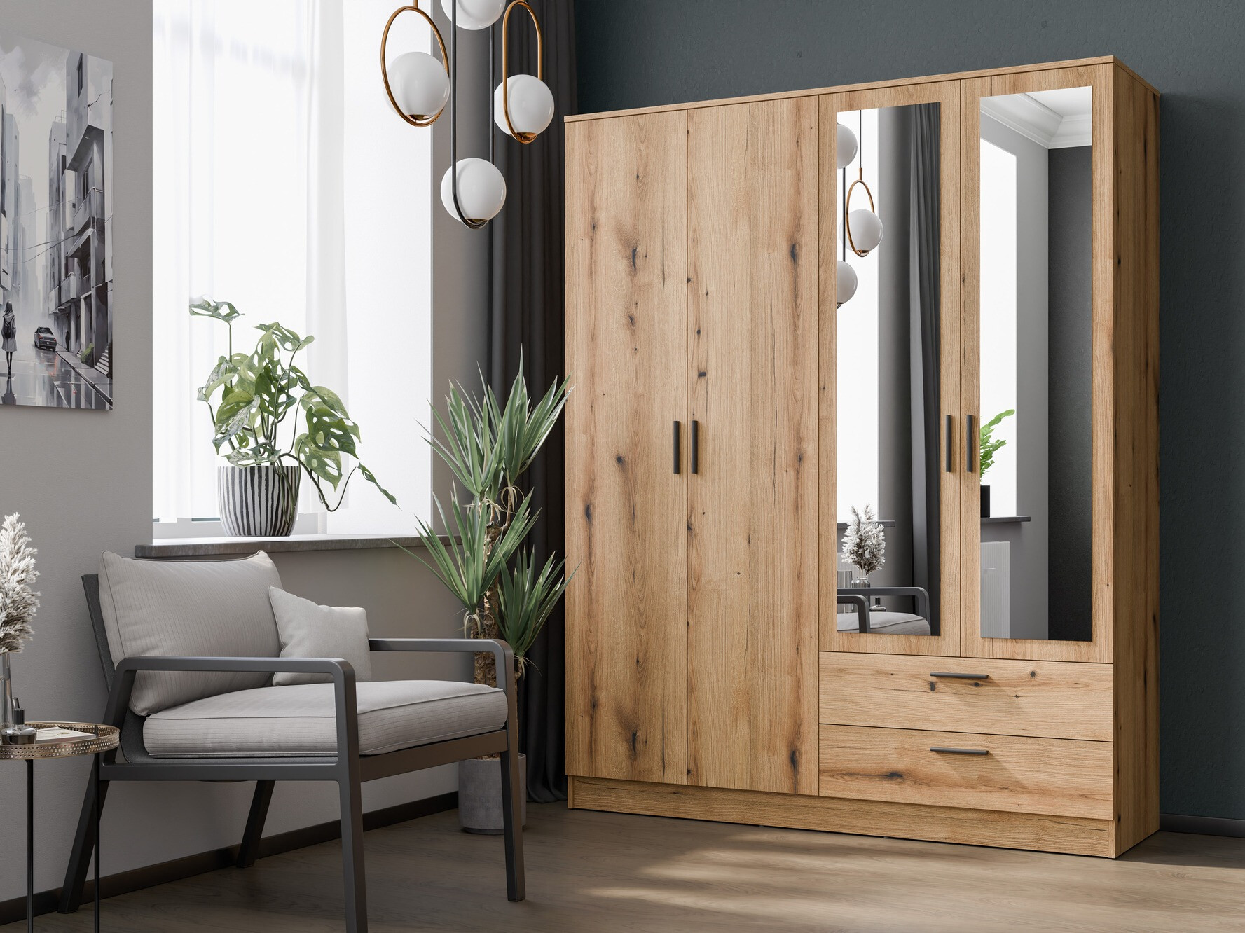 Garderobeskab Orlando 223 (Lys eg)