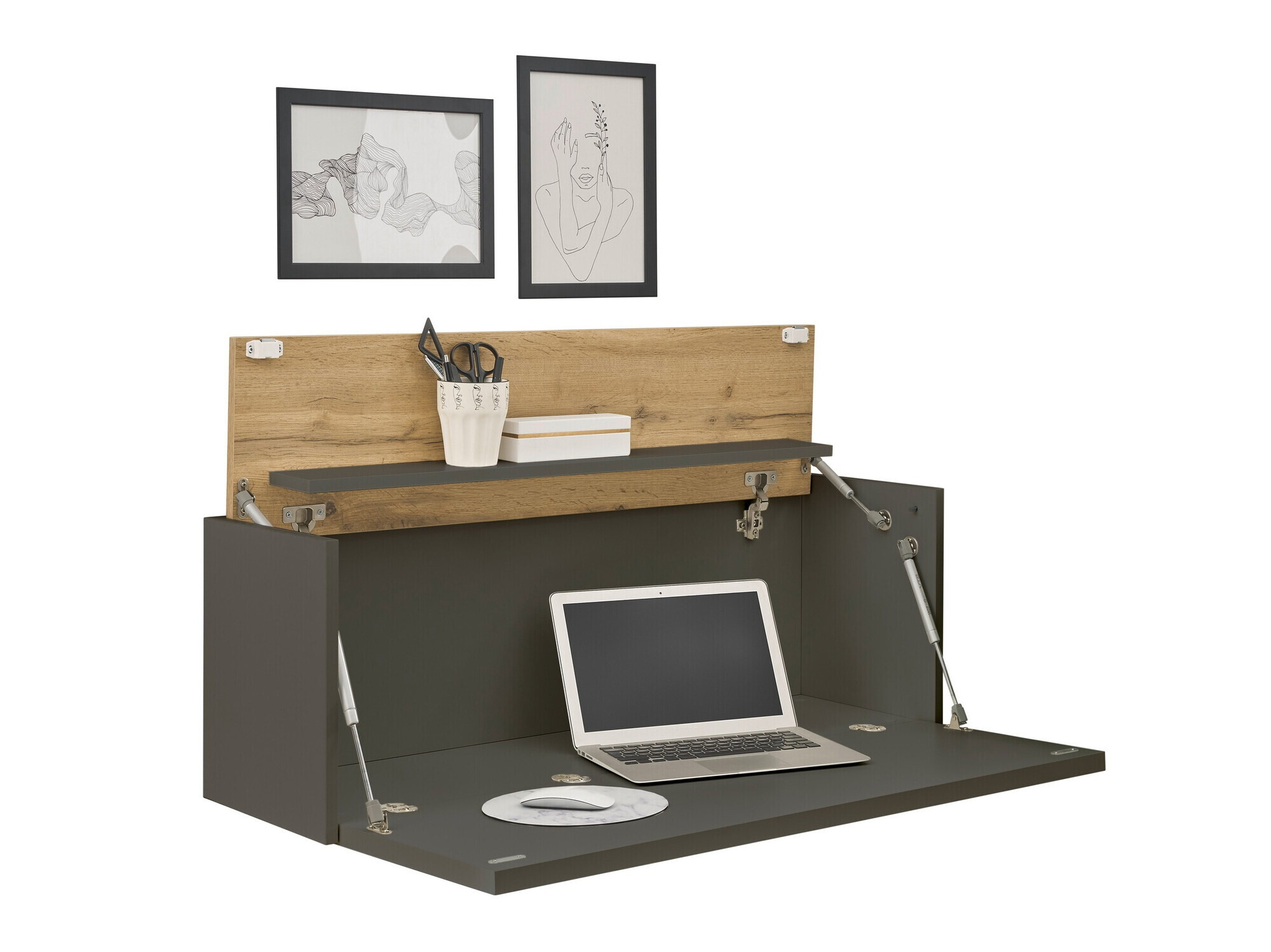 Skrivebord Elbsori 107 (Antracit + Wotan eg)