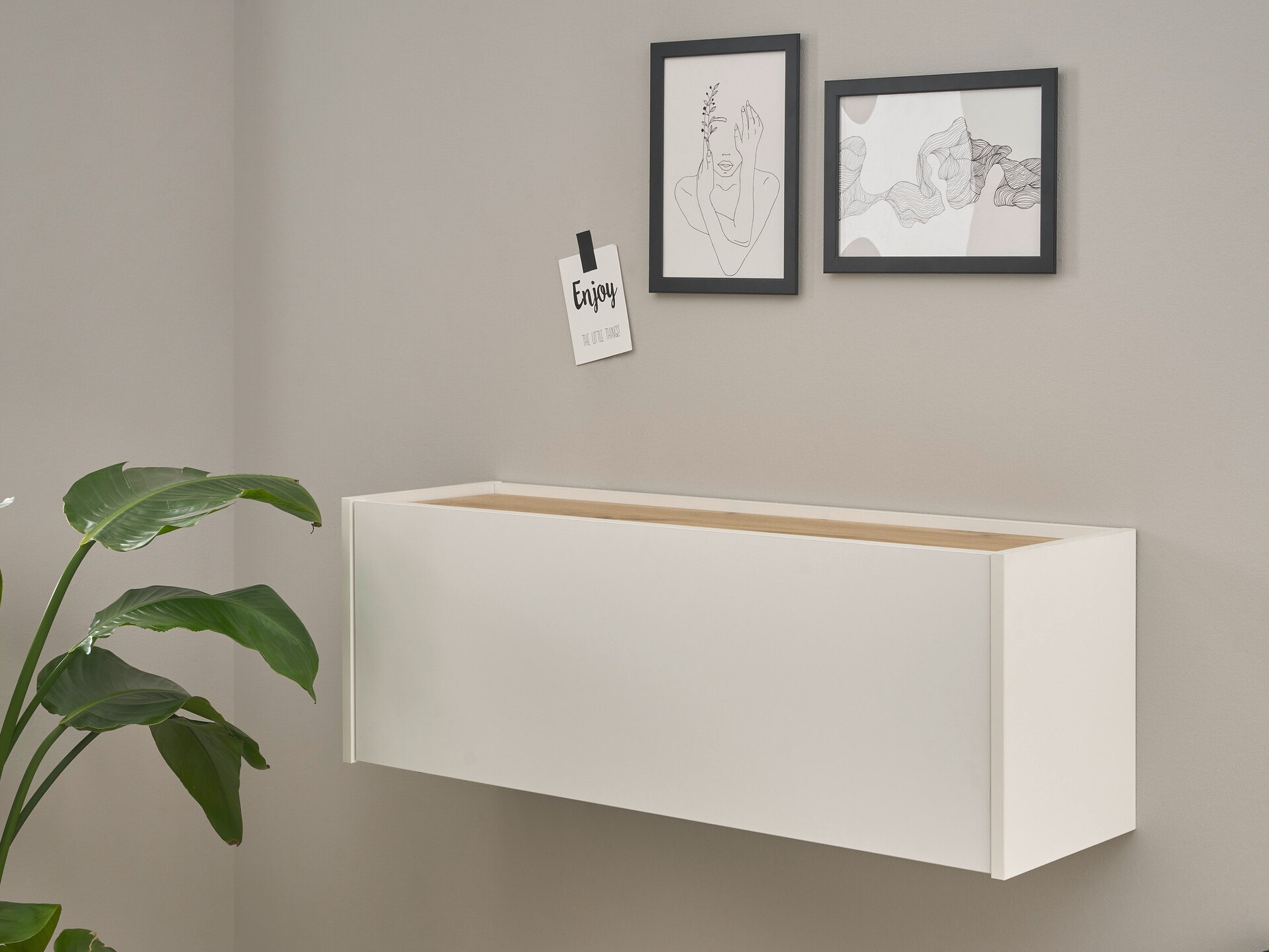 Skrivebord Elbsori 107 (Hvid + Wotan eg)