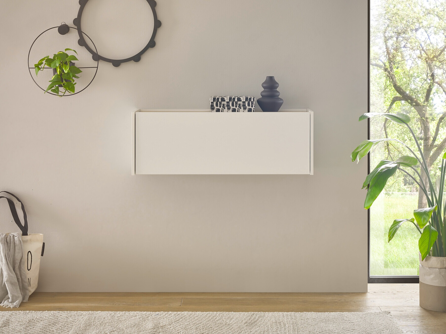 Skrivebord Elbsori 107 (Hvid + Wotan eg)