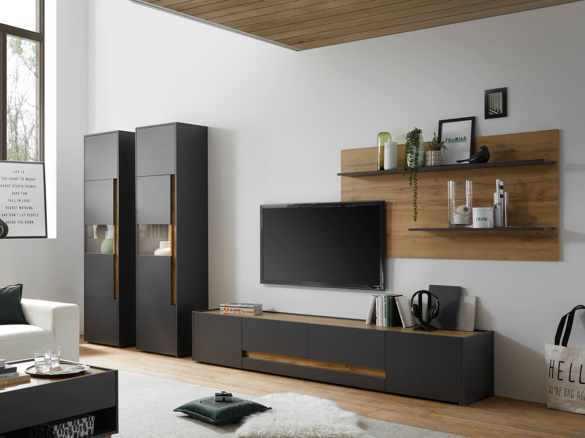 TV-bord Elbsori 116 (Antracit + Wotan eg)