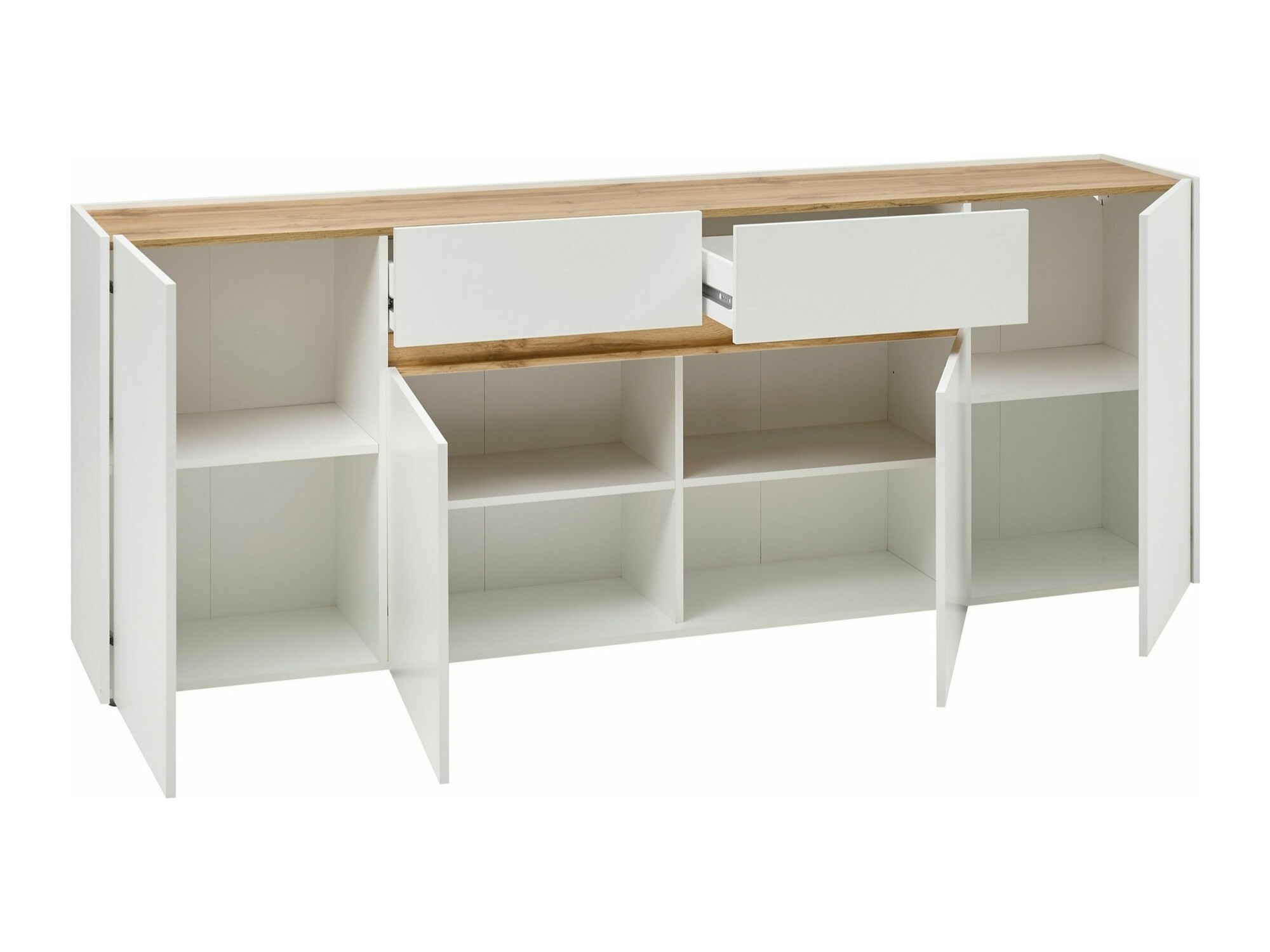 Kommode Elbsori 118 (Hvid + Wotan eg)